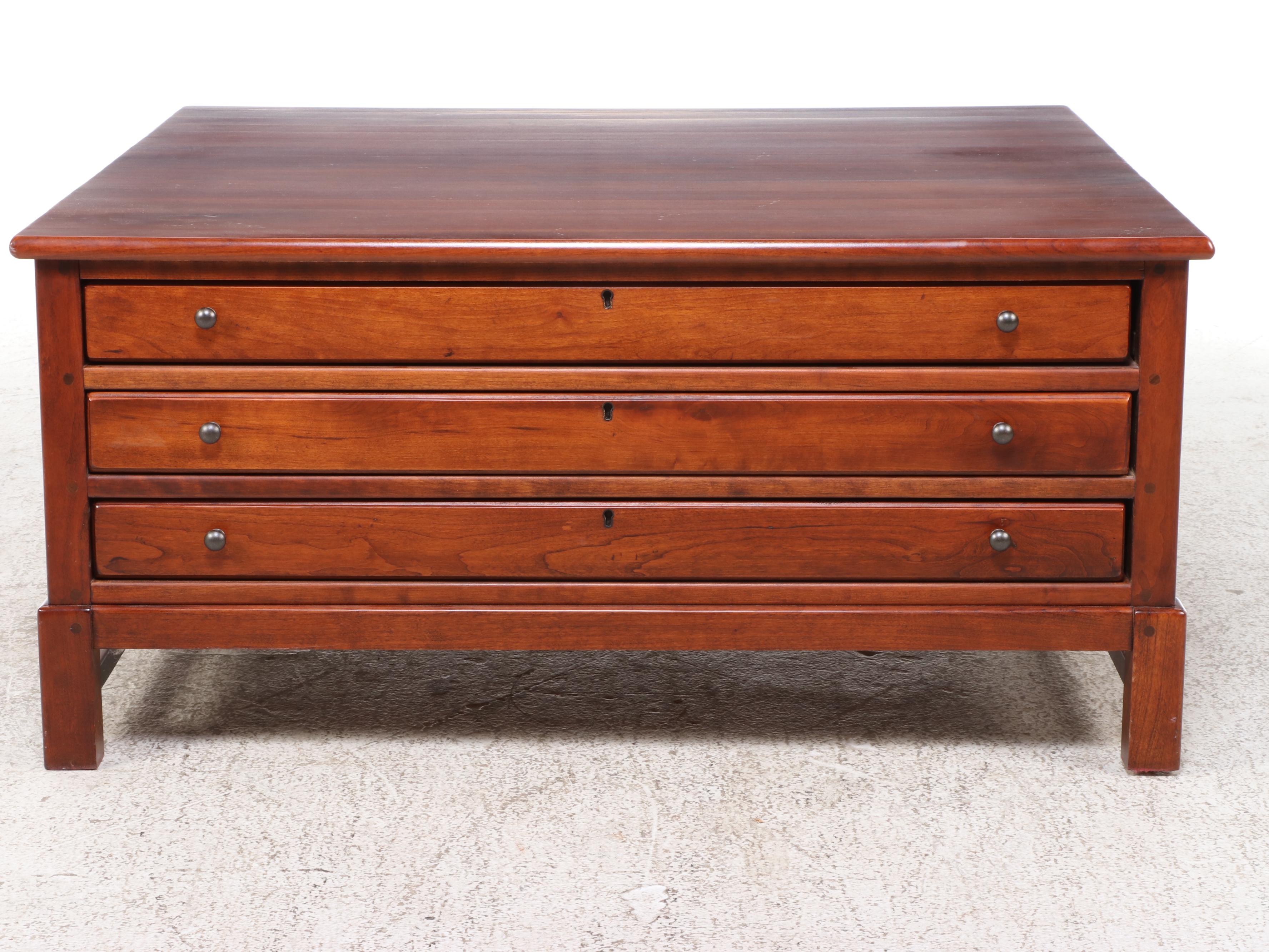 Bob Timberlake for Lexington Chippendale Style Cherrywood Map Chest Coffee Table