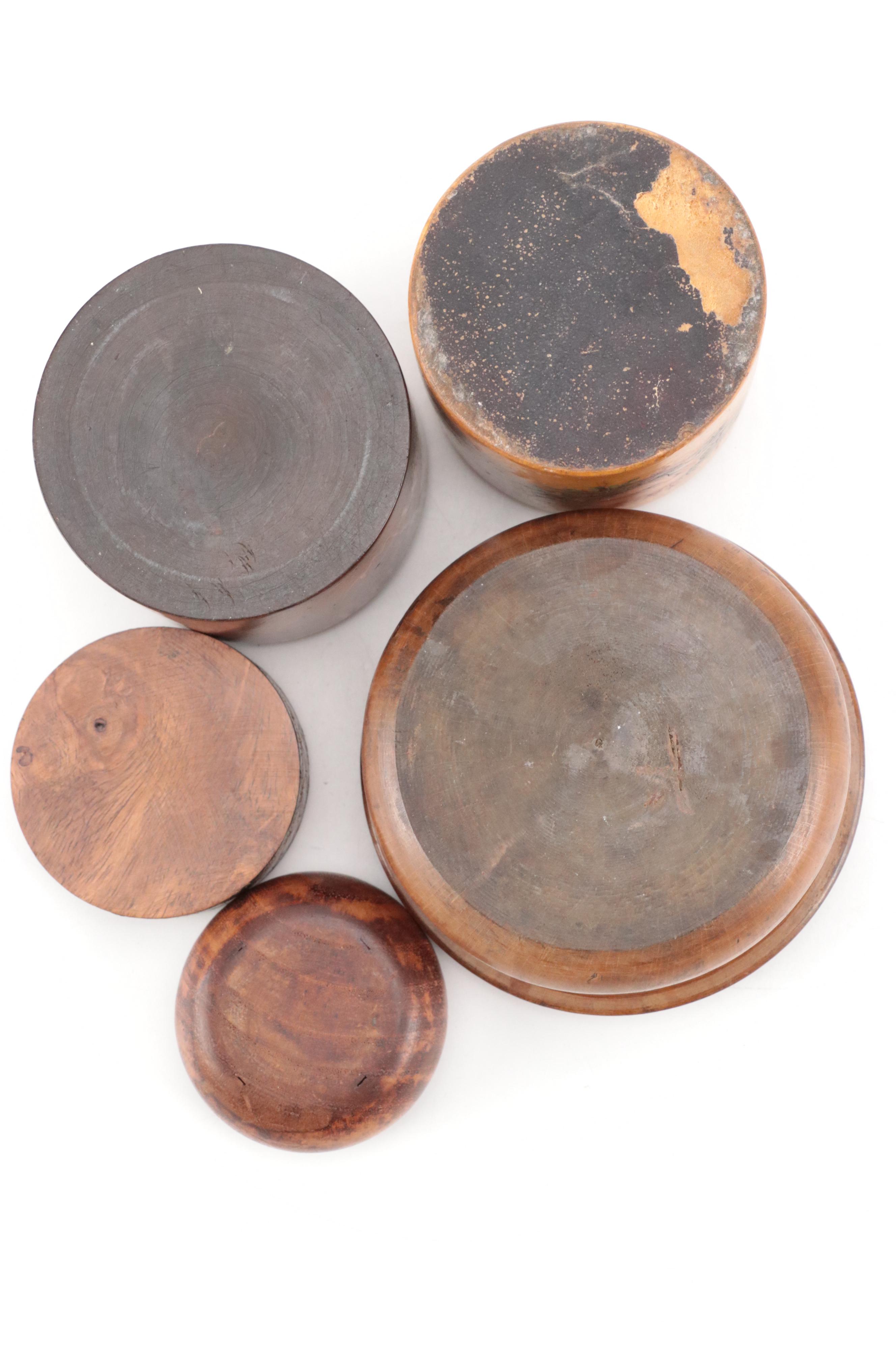 Floral Motif Wood Box with Finished Wood Powder Box and More