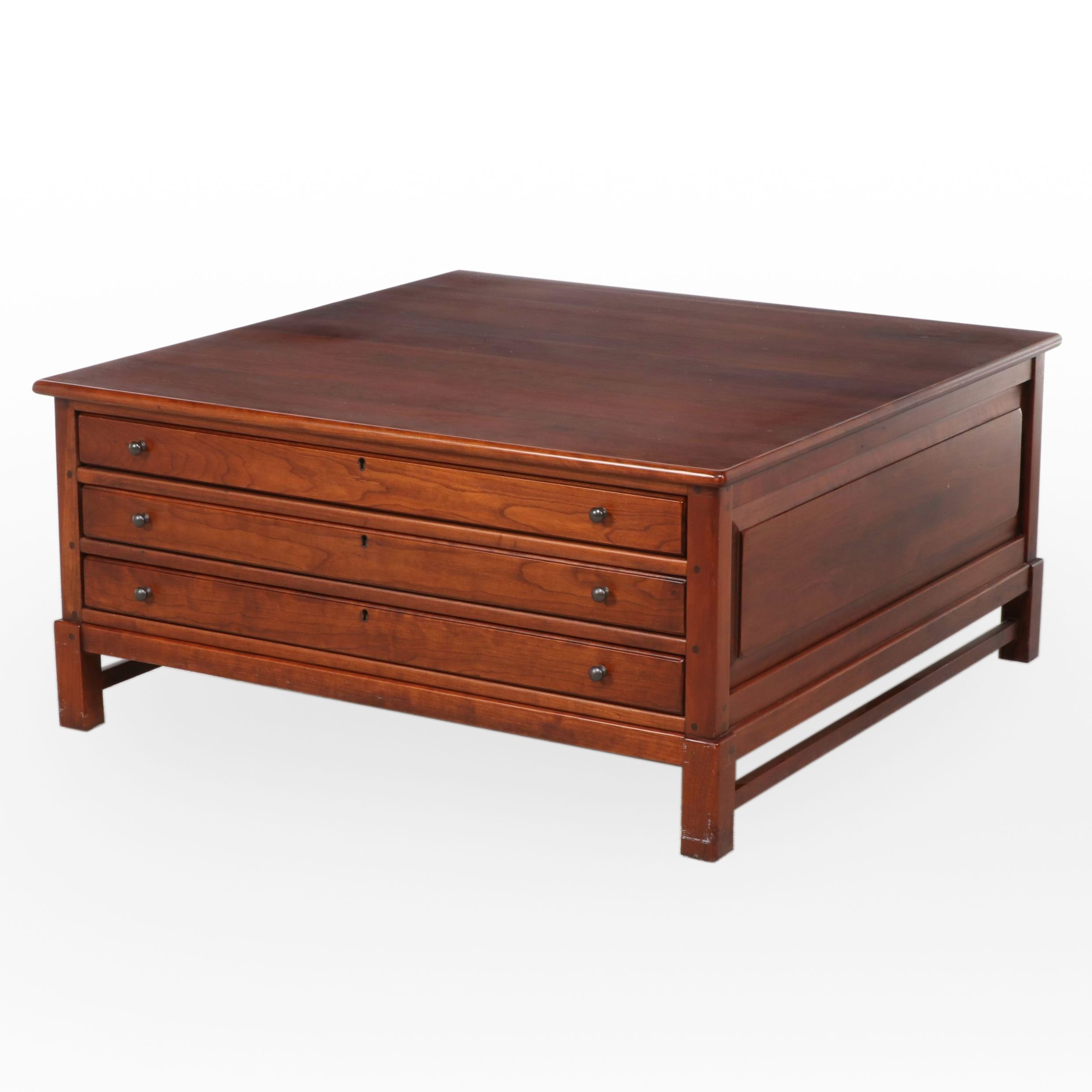 Bob Timberlake for Lexington Chippendale Style Cherrywood Map Chest Coffee Table