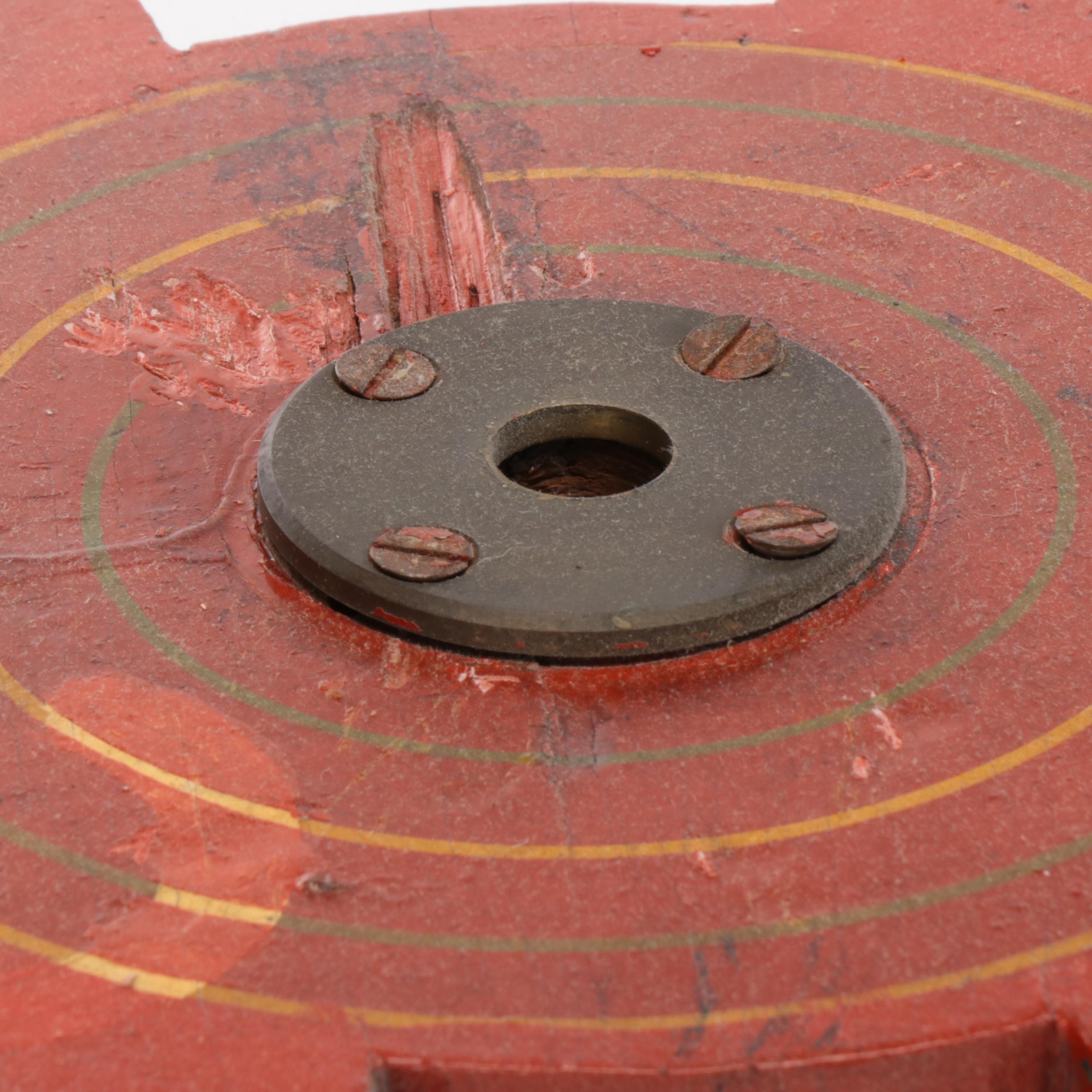Hand-Painted Wood Carnival Game Wheel, Early to Mid-20th Century