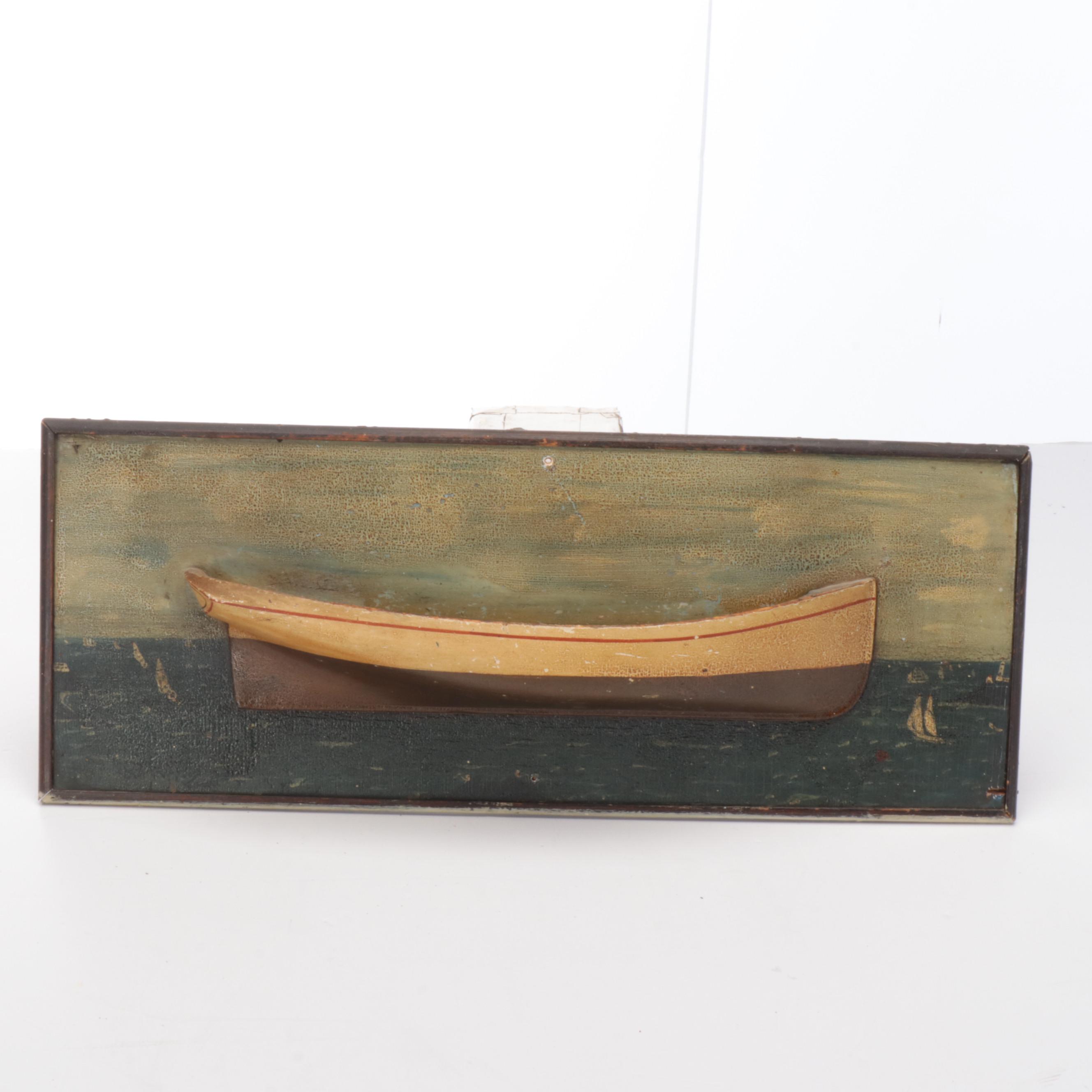 Polychrome Wood Boat Motif Wall Hangings, Late 20th Century