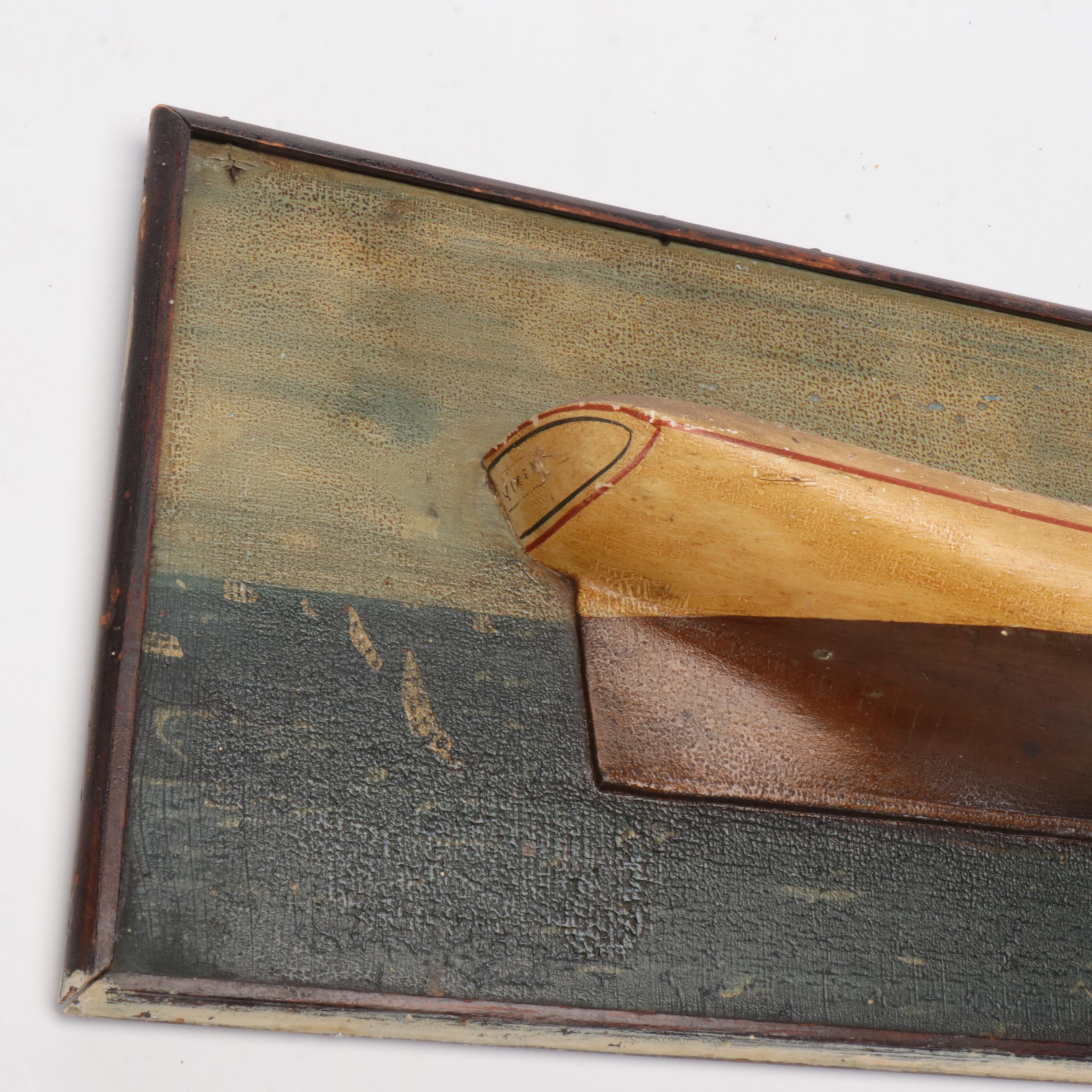 Polychrome Wood Boat Motif Wall Hangings, Late 20th Century