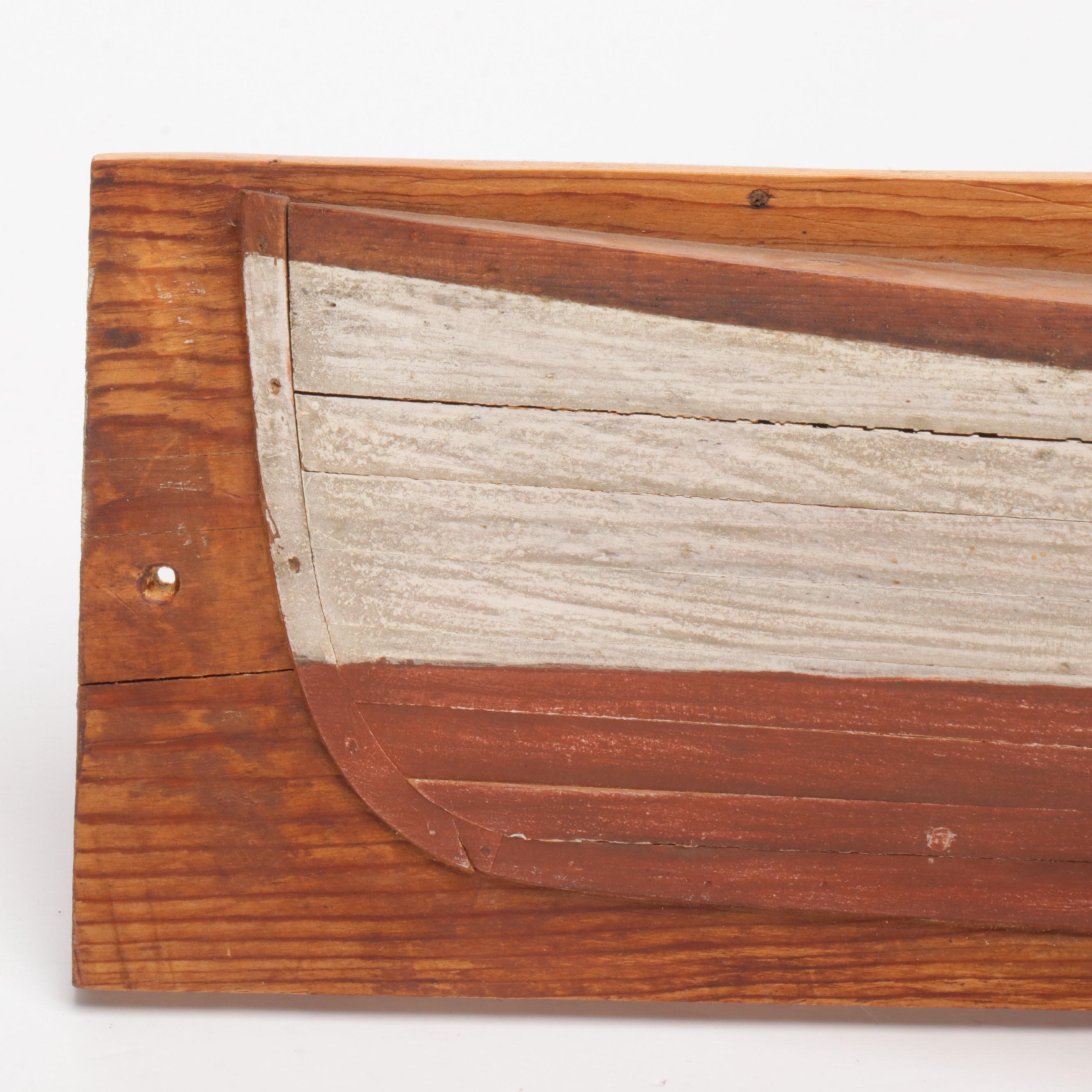 Polychrome Wood Boat Motif Wall Hangings, Late 20th Century