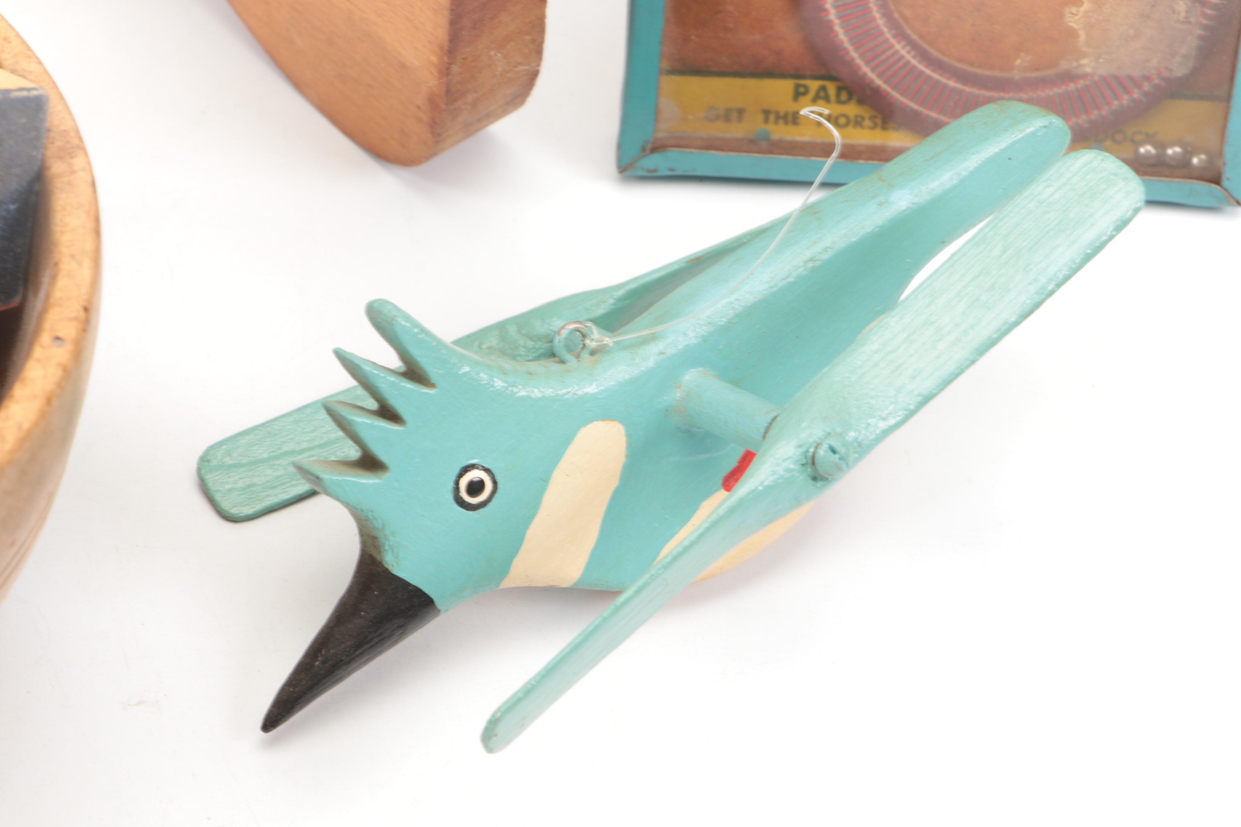 Hand-Painted Wood Ring Toss with Handmade Wood Blocks and More