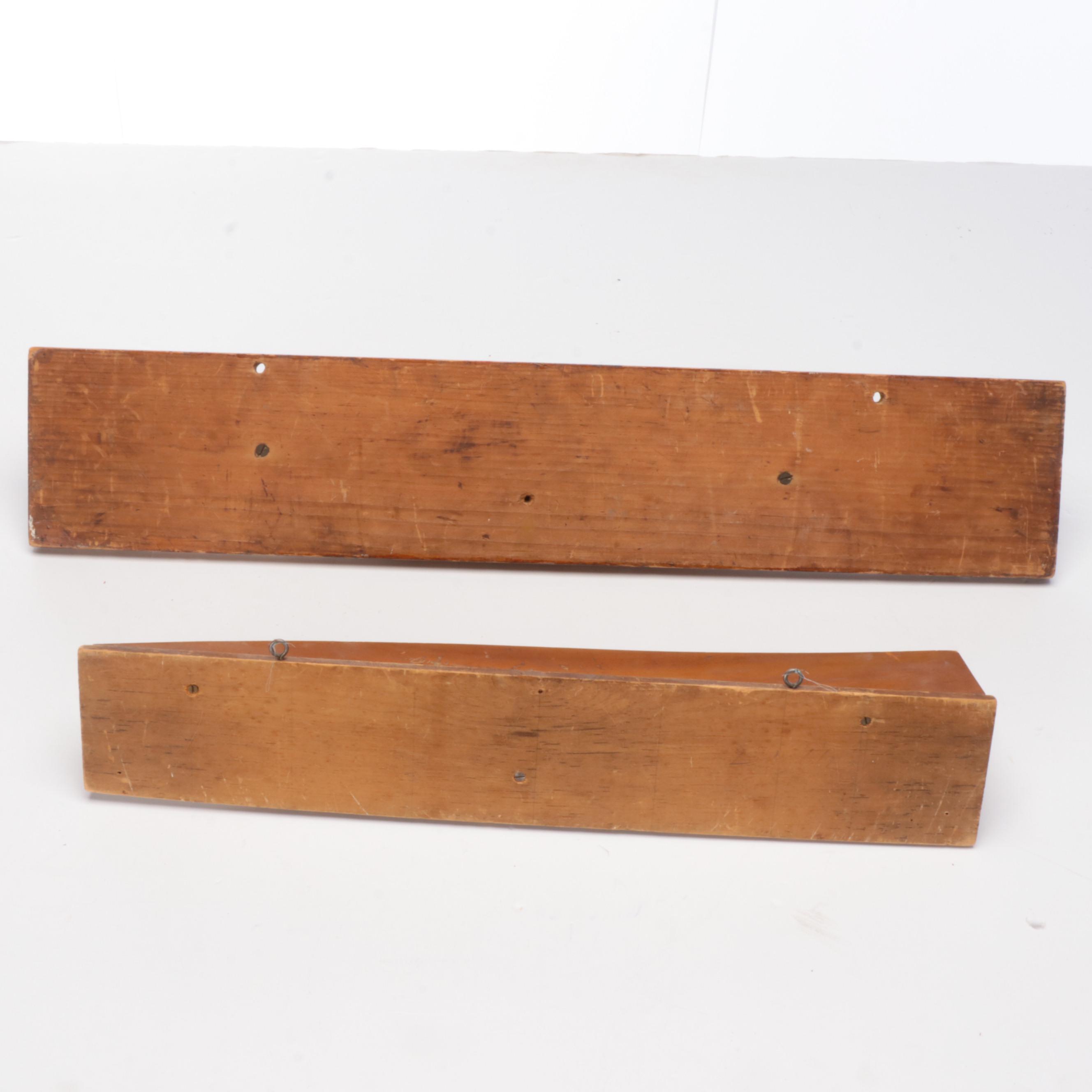 Two Model Boat Half Hull Replica Wall Plaques