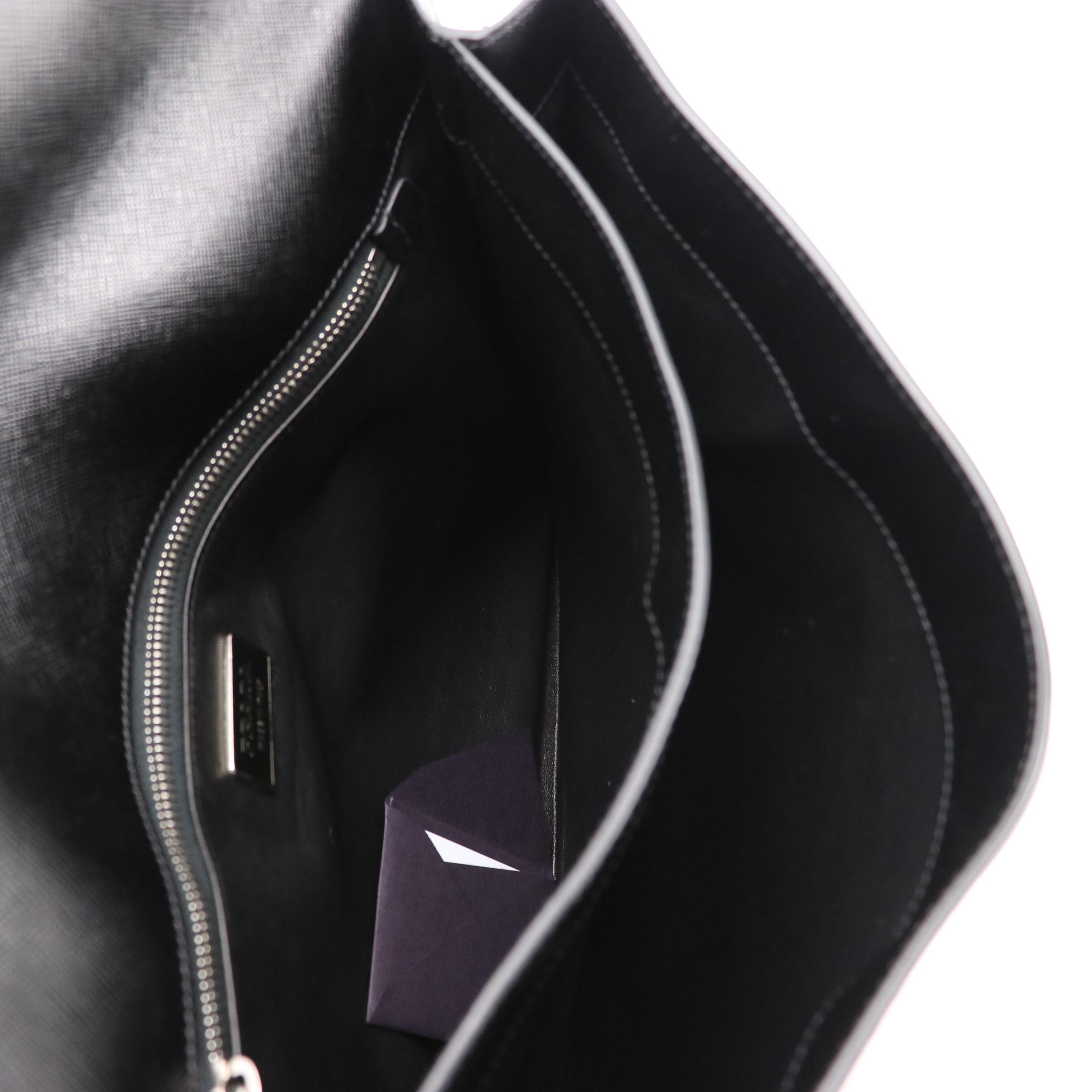 Prada Document Travel Case in Black Saffiano Leather