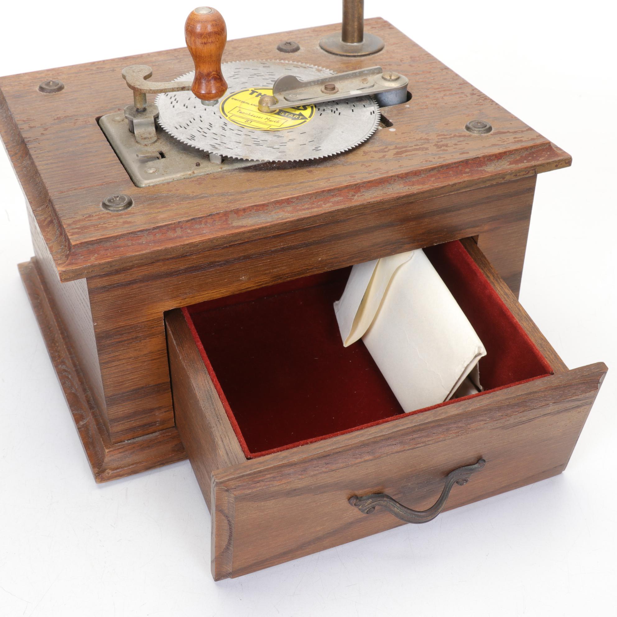 Thorens Automatic Music Box with Musical Disc Collection