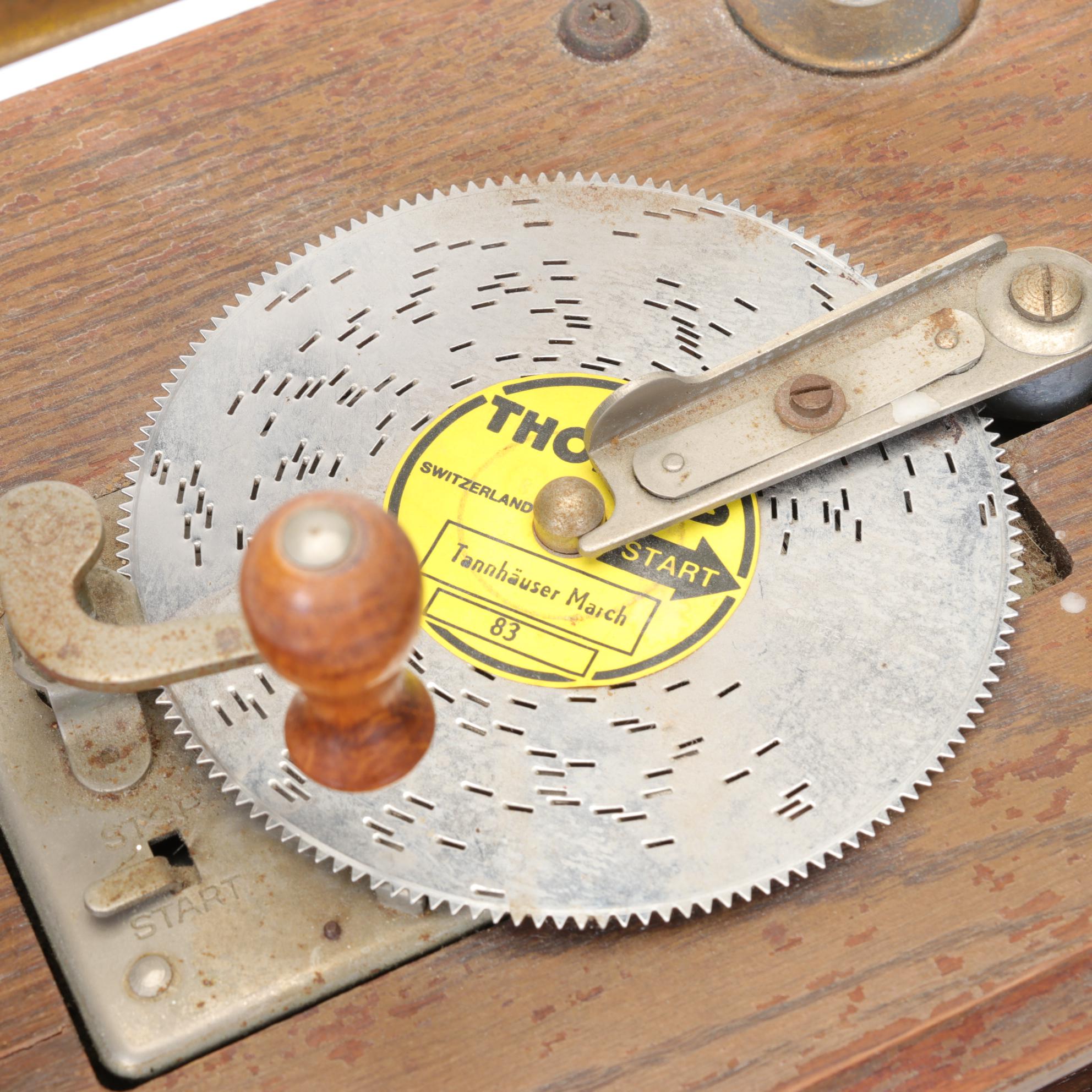 Thorens Automatic Music Box with Musical Disc Collection