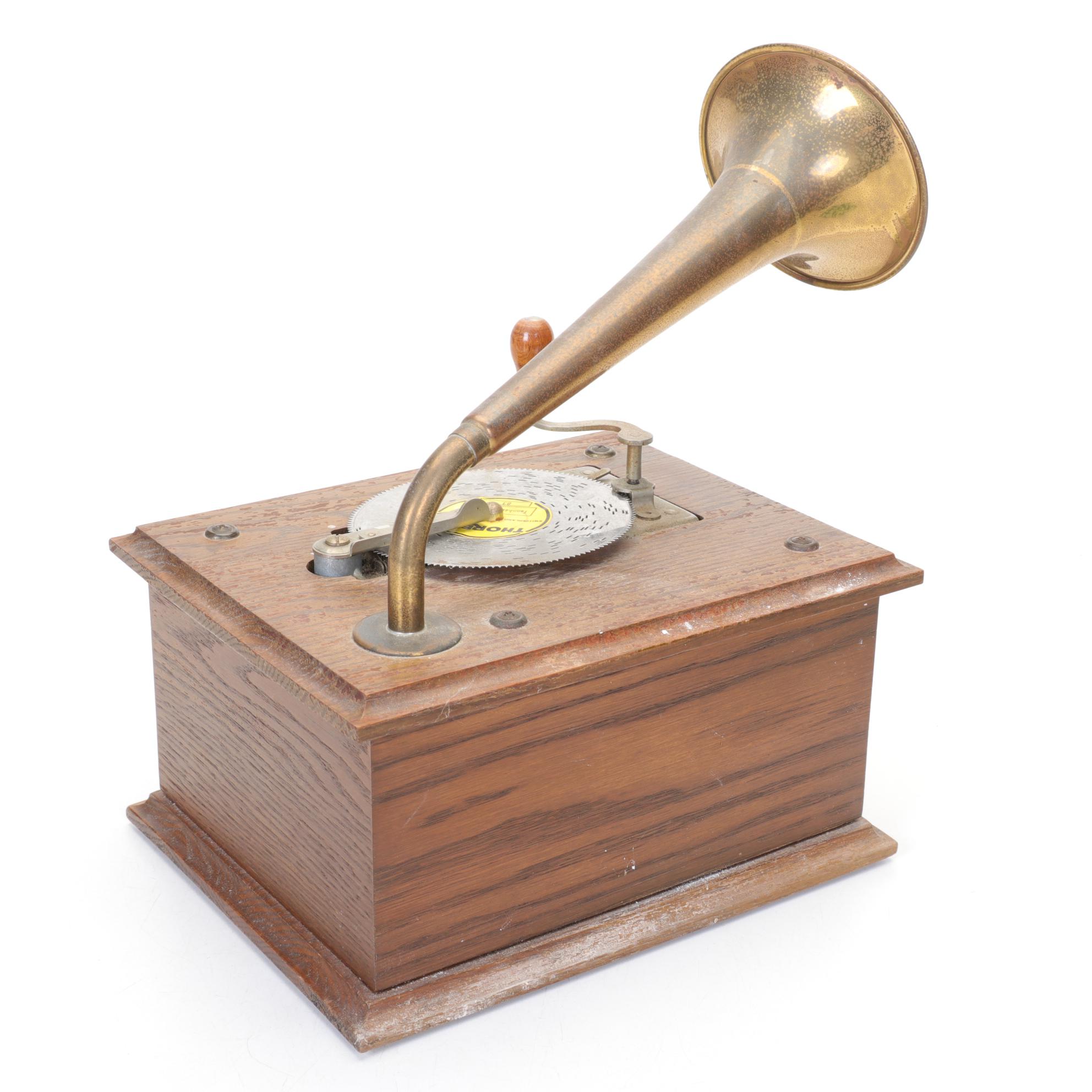Thorens Automatic Music Box with Musical Disc Collection