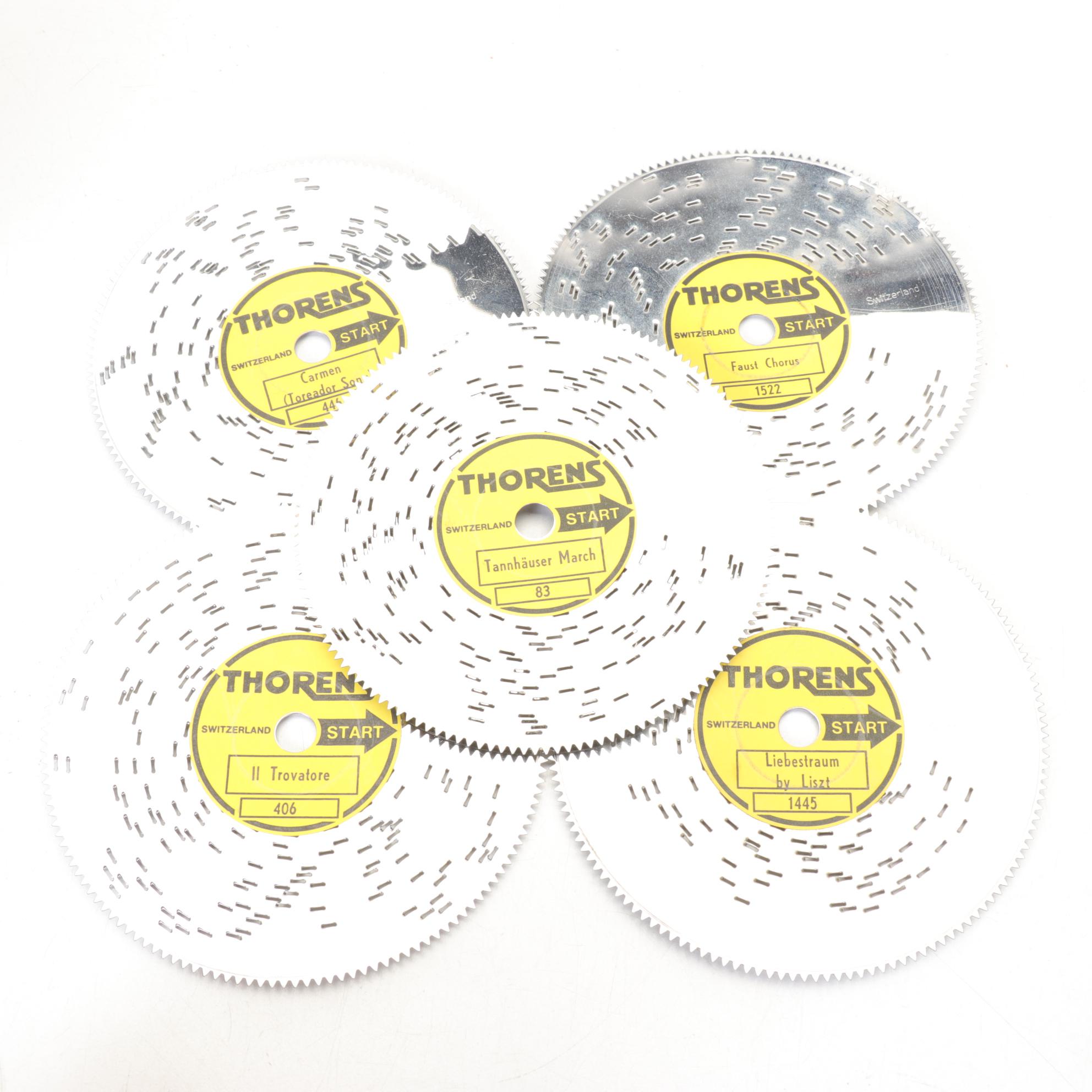 Thorens Automatic Music Box with Musical Disc Collection