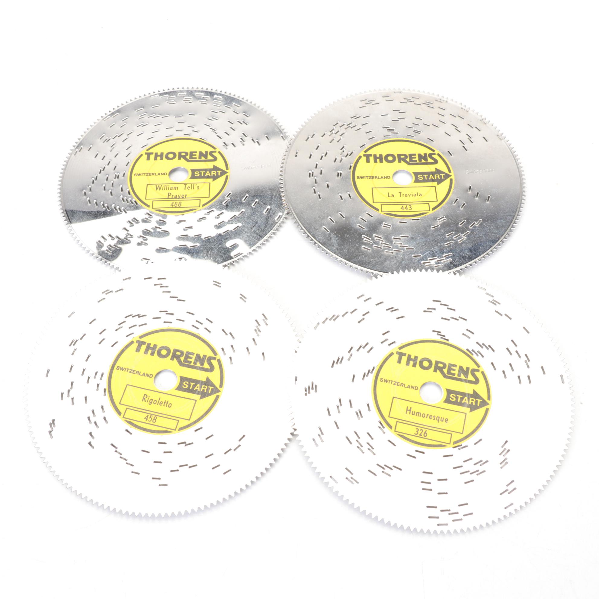 Thorens Automatic Music Box with Musical Disc Collection