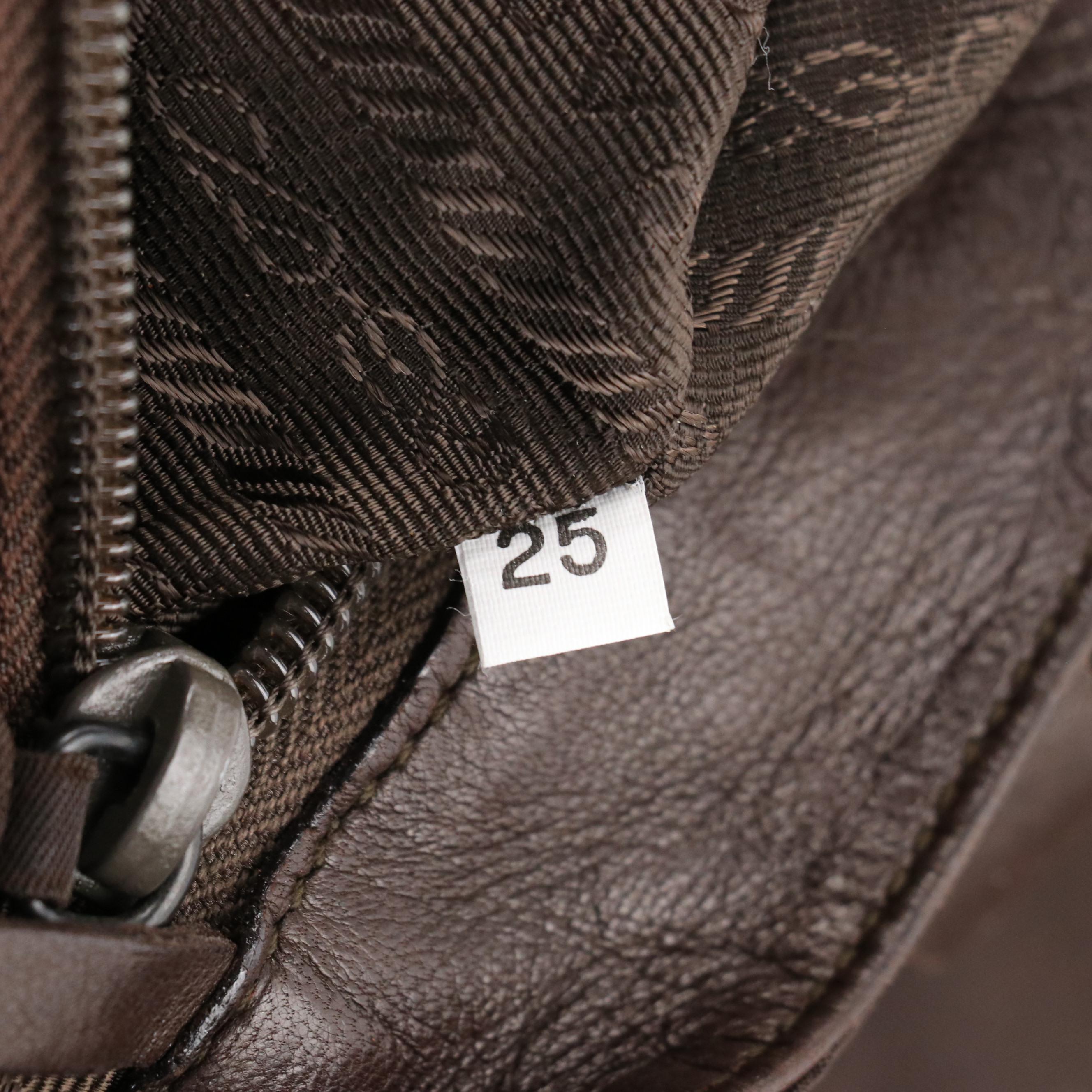 Prada Nylon and Leather Soft Tote with Grommet/Stud/Whipstitch Detailing