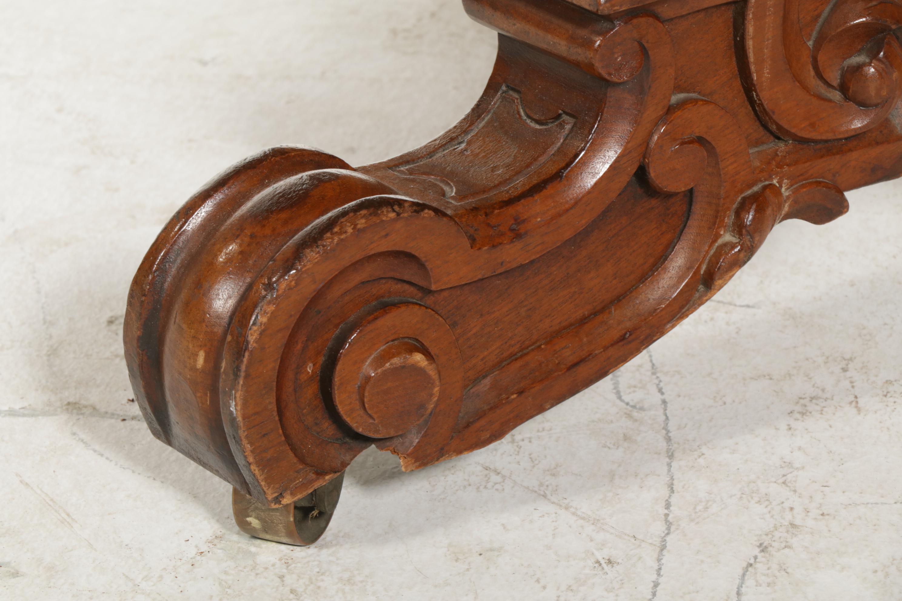 Victorian Carved Walnut Dining Table, Storage Sideboard and Chairs