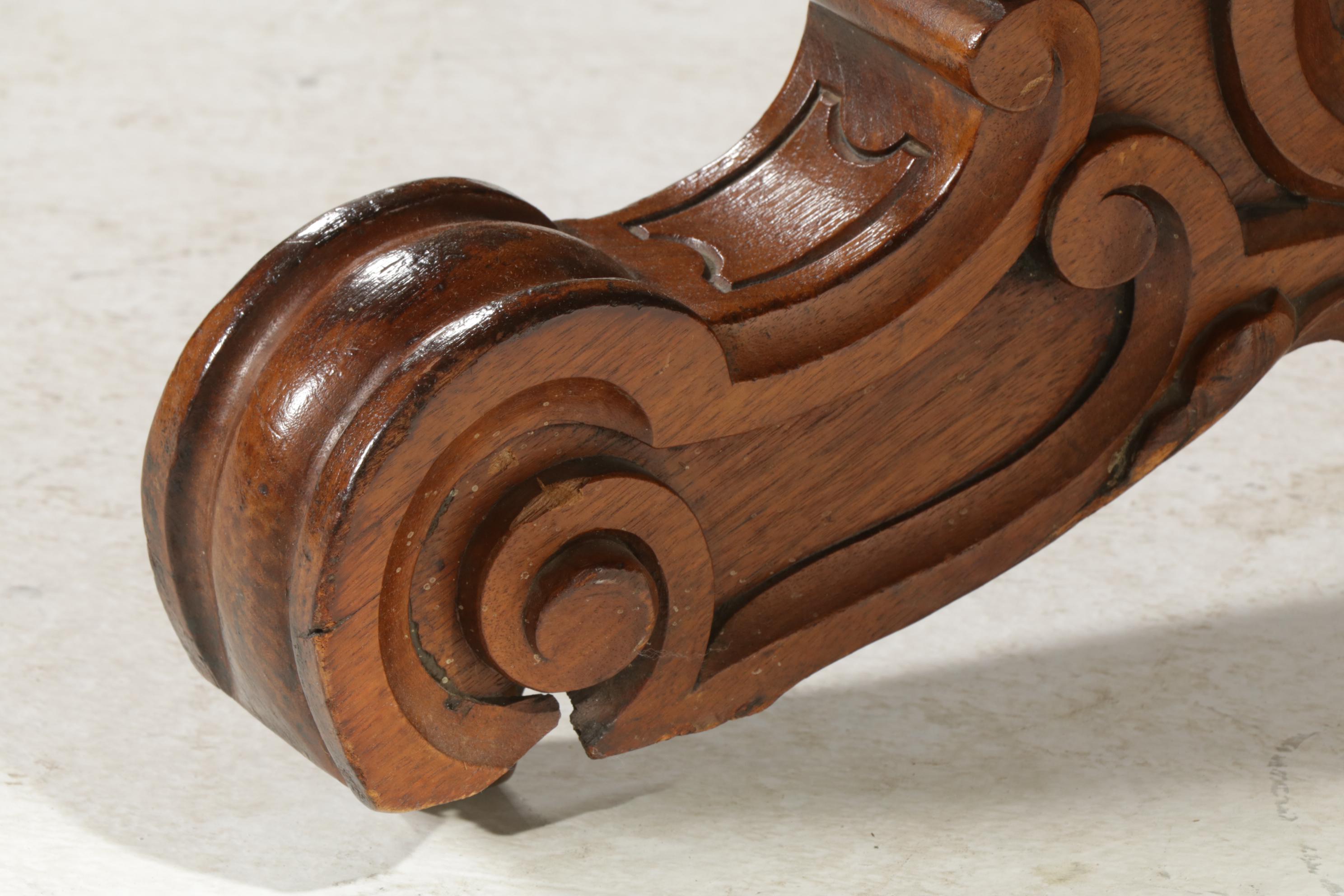 Victorian Carved Walnut Dining Table, Storage Sideboard and Chairs