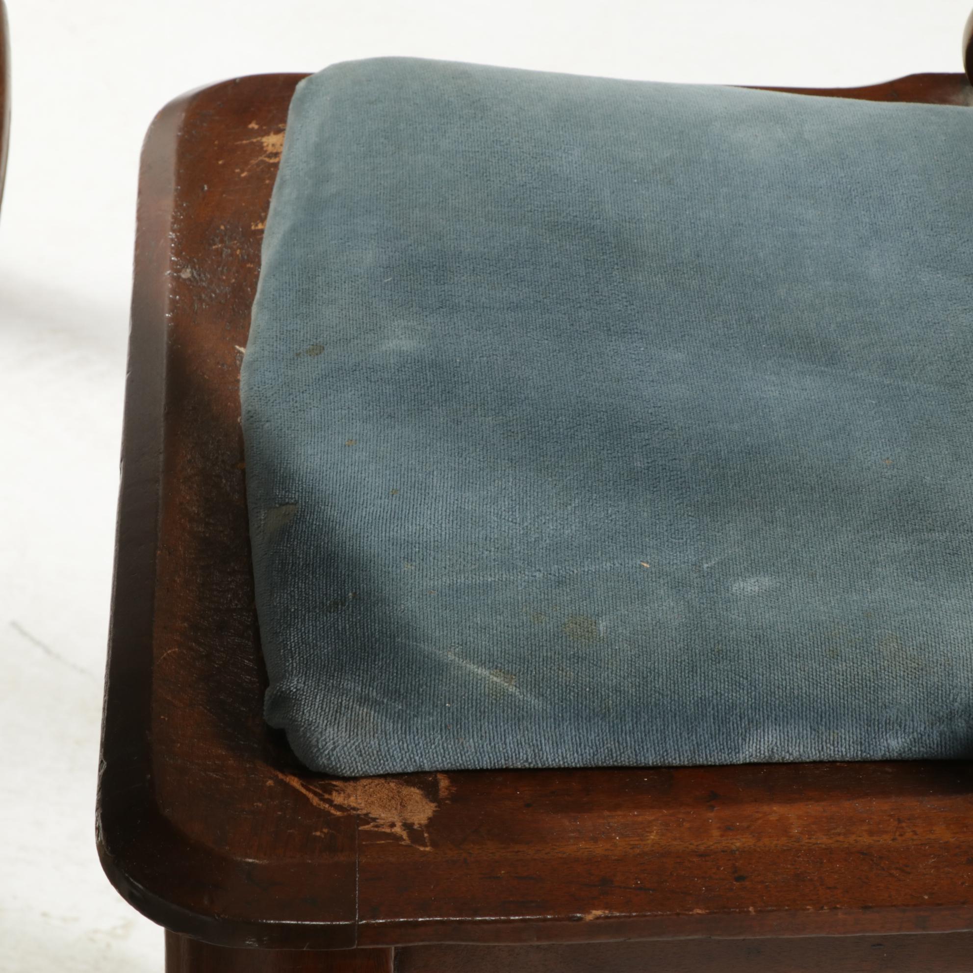 Victorian Carved Walnut Dining Table, Storage Sideboard and Chairs