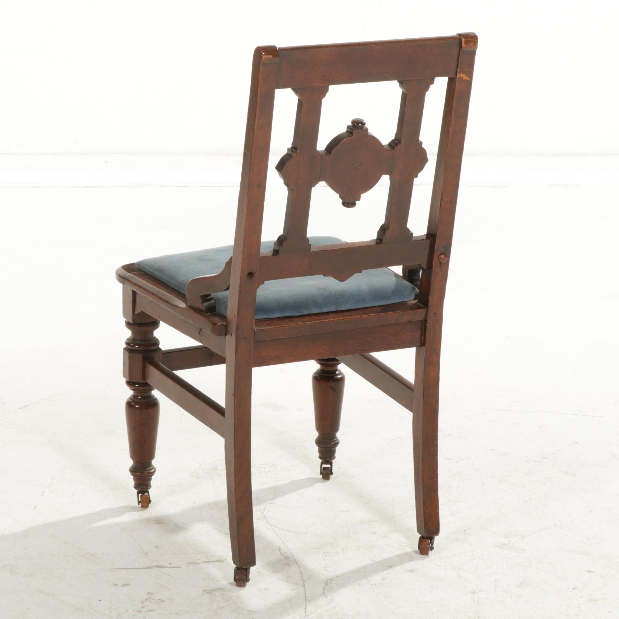 Victorian Carved Walnut Dining Table, Storage Sideboard and Chairs