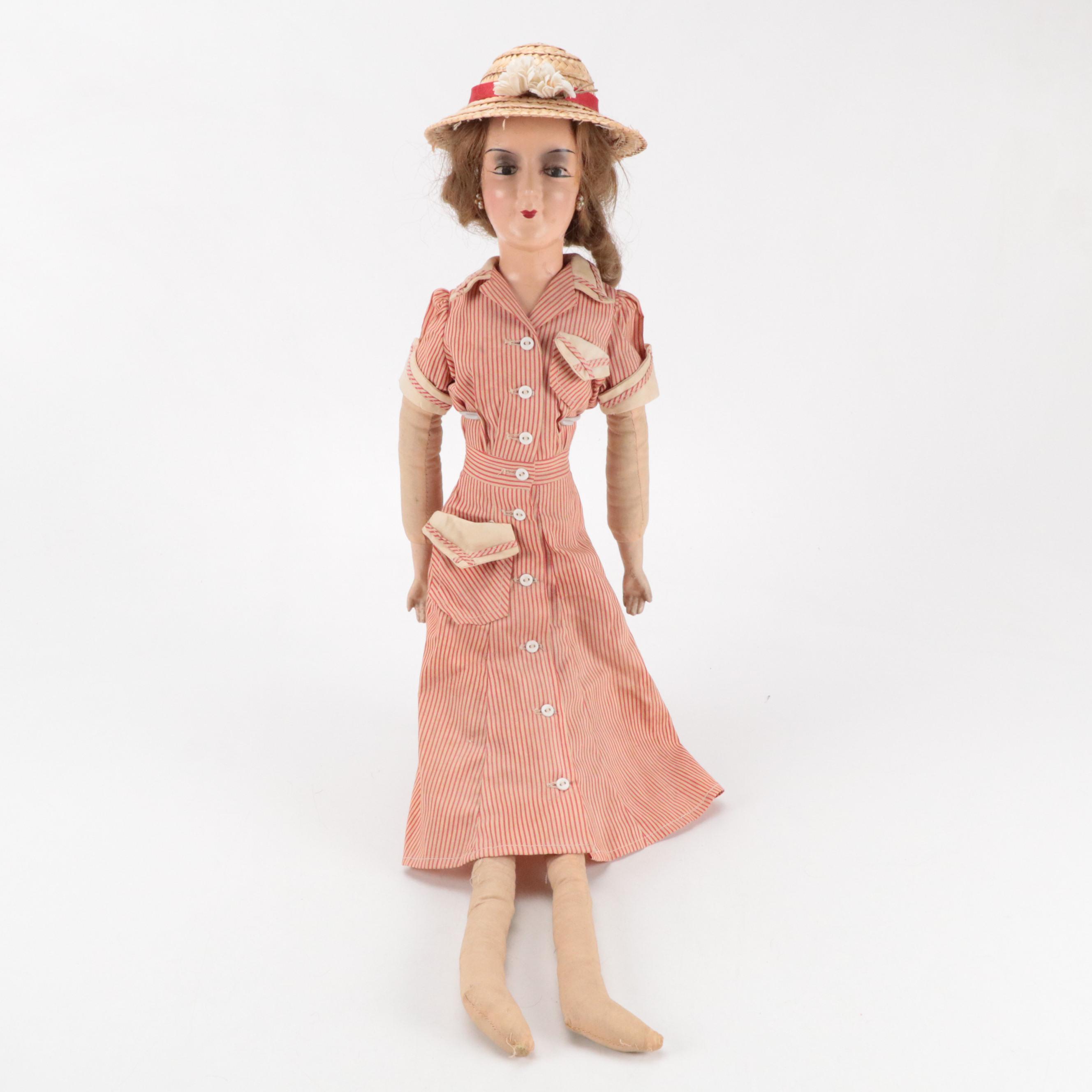 Jazz Age Compostion Boudoir Dolls, Early to Mid-20th Century