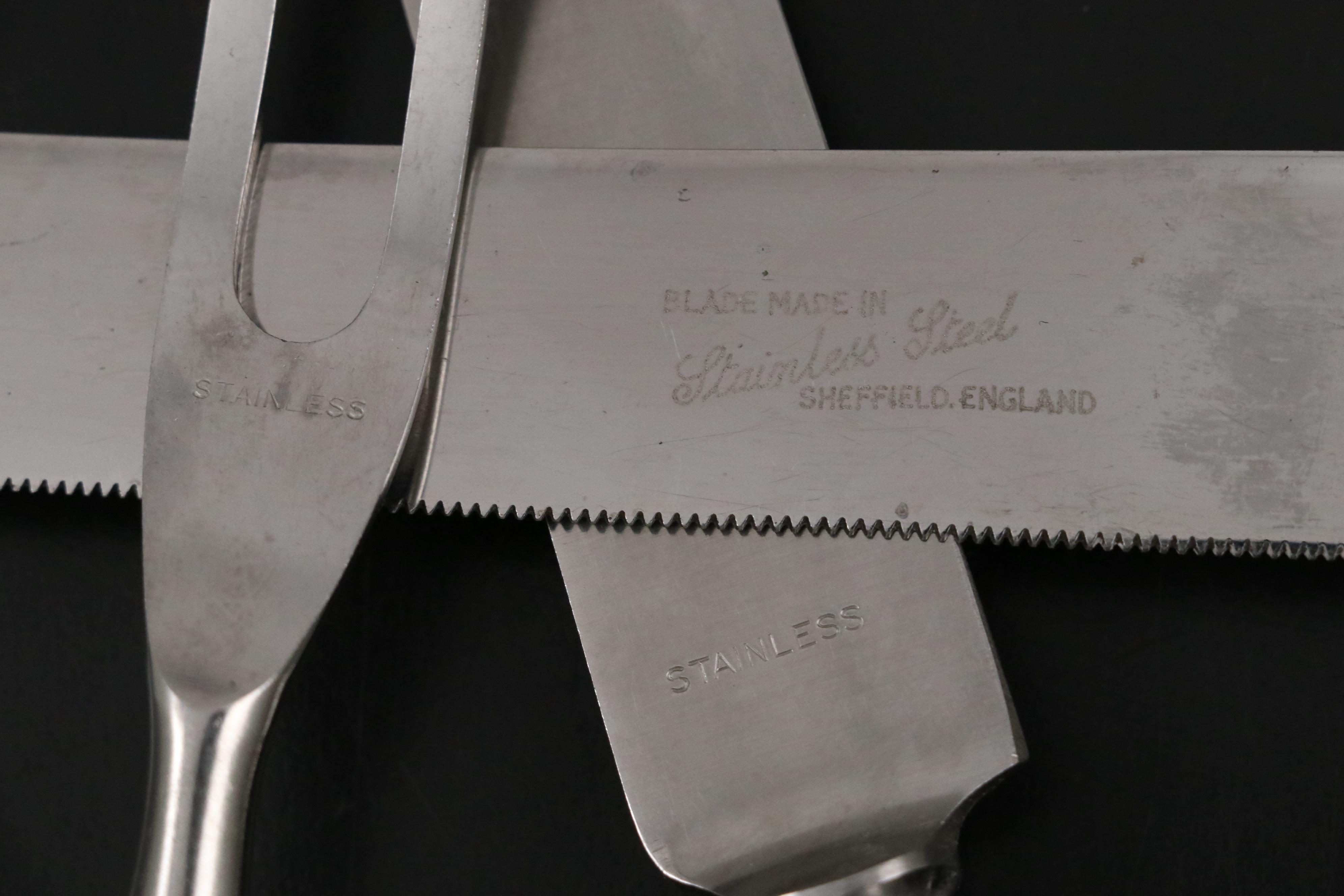 Lunt Sterling Silver Carving Set with Web Sterling Silver Knife and More