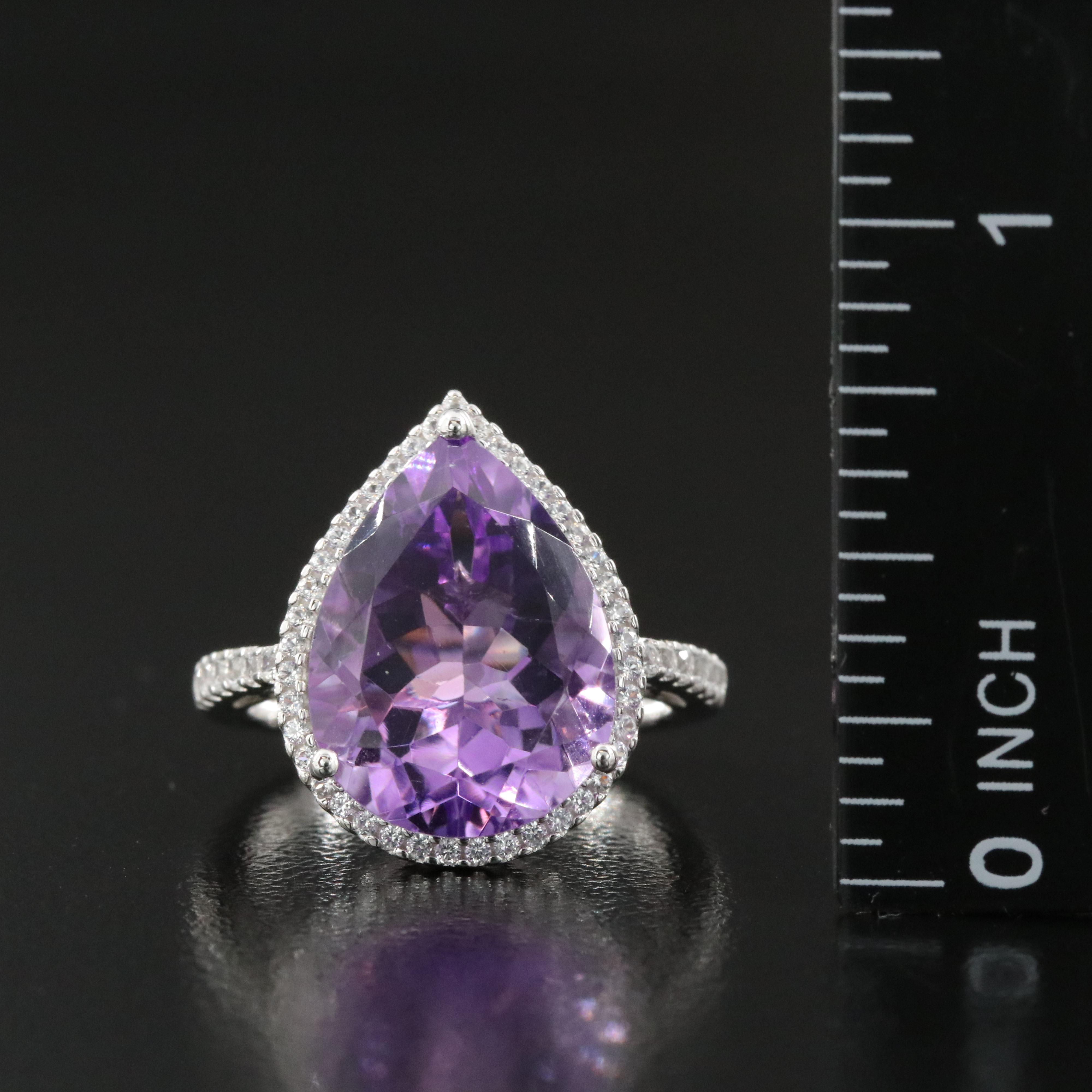 Sterling Amethyst and White Sapphire Ring