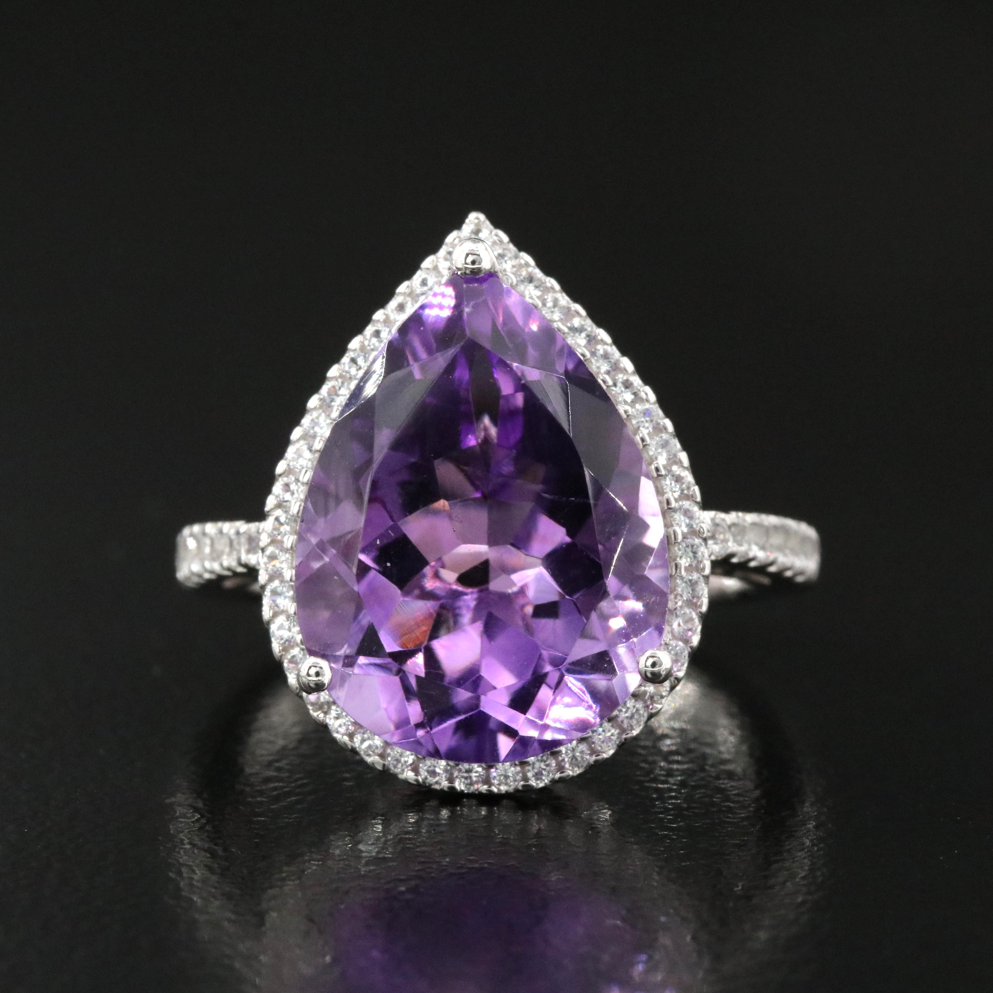 Sterling Amethyst and White Sapphire Ring