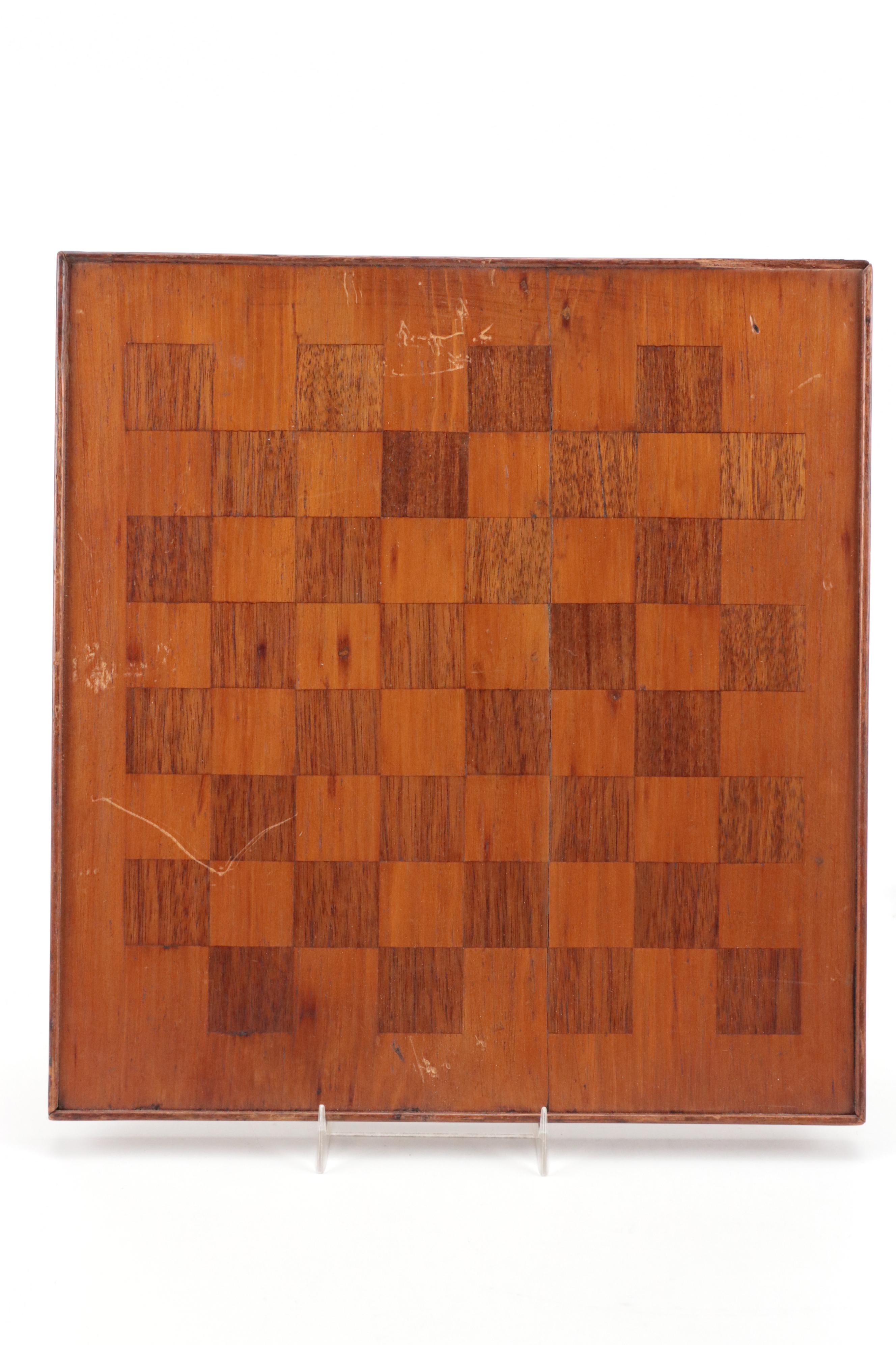 Three Handcrafted Wooden Checkerboards, Early 20th Century