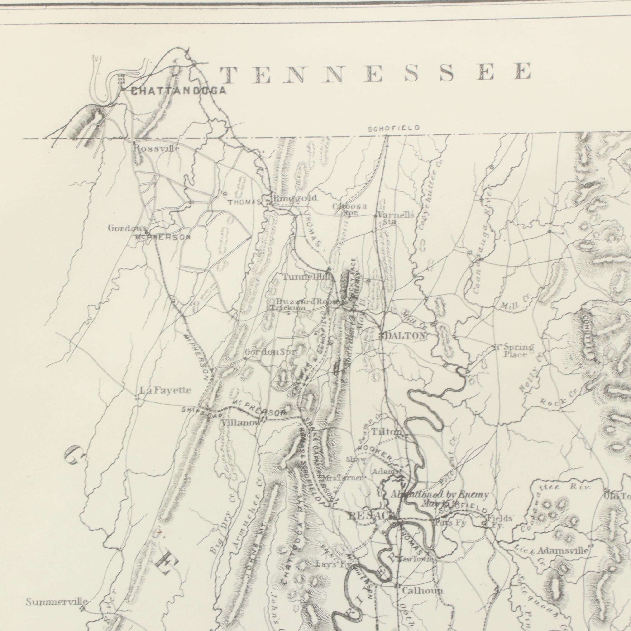 Lithograph Reproduction Civil War Map of Atlanta, Georgia