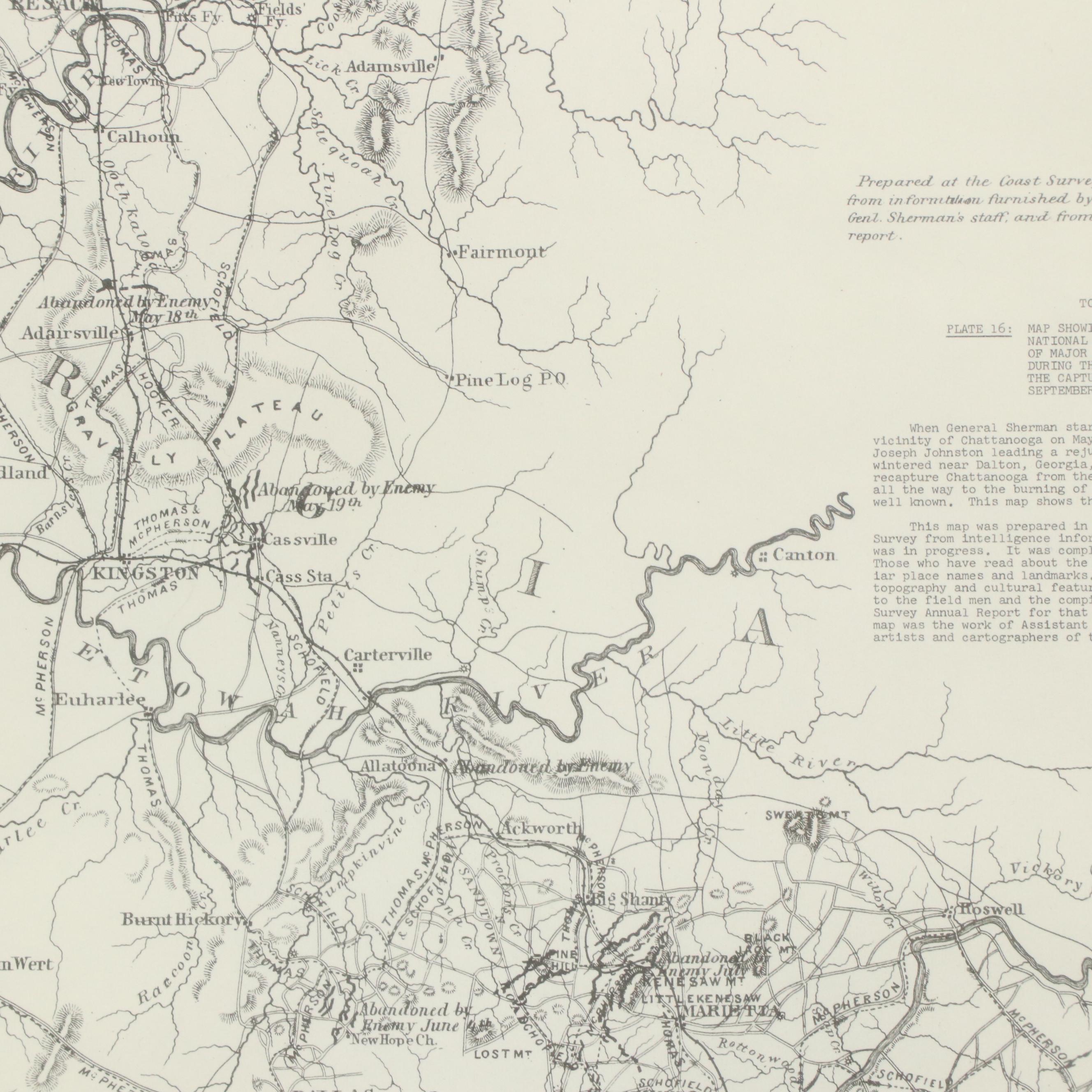 Lithograph Reproduction Civil War Map of Atlanta, Georgia