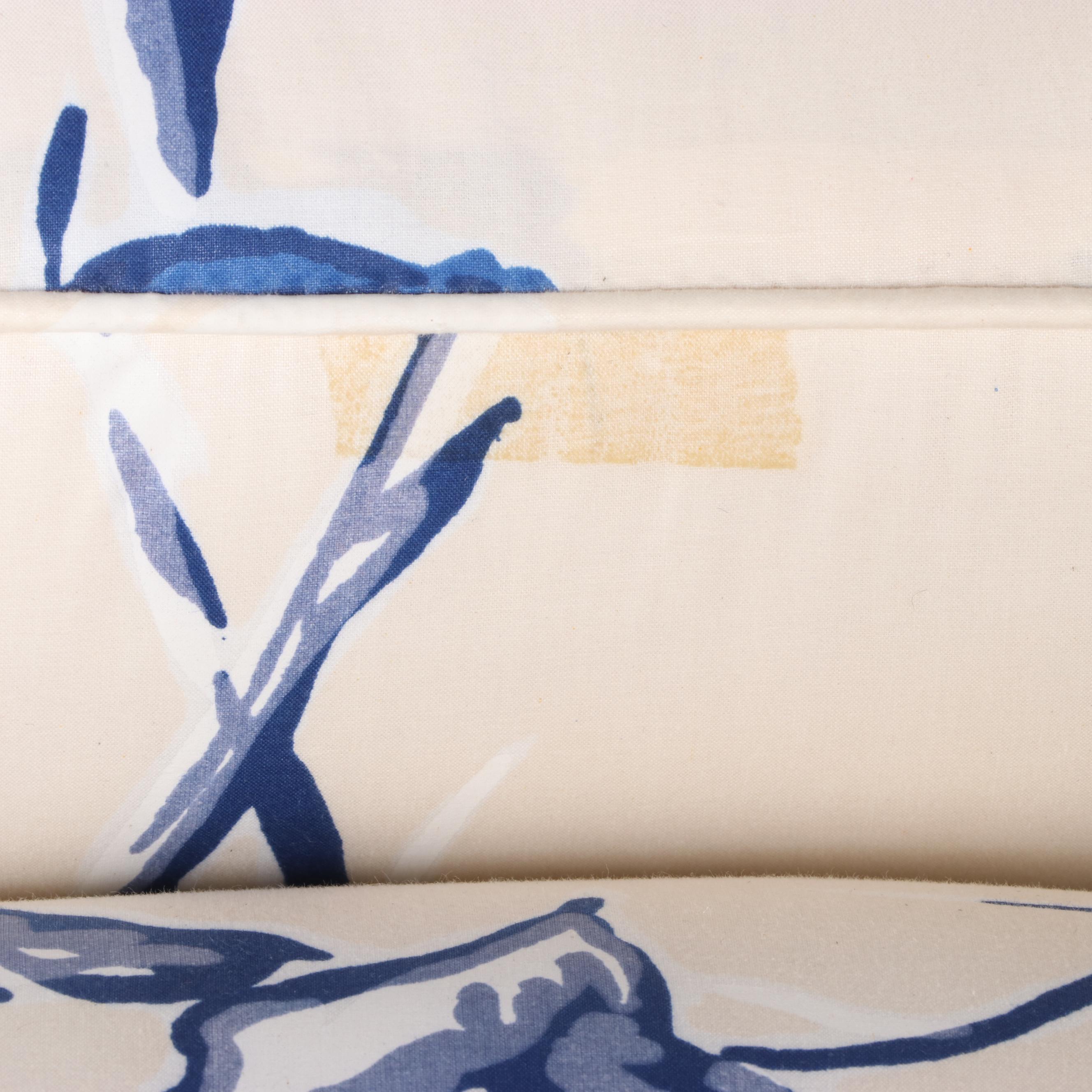 Custom-Upholstered Easy Armchair Plus Pair of Matching Curtain Panels