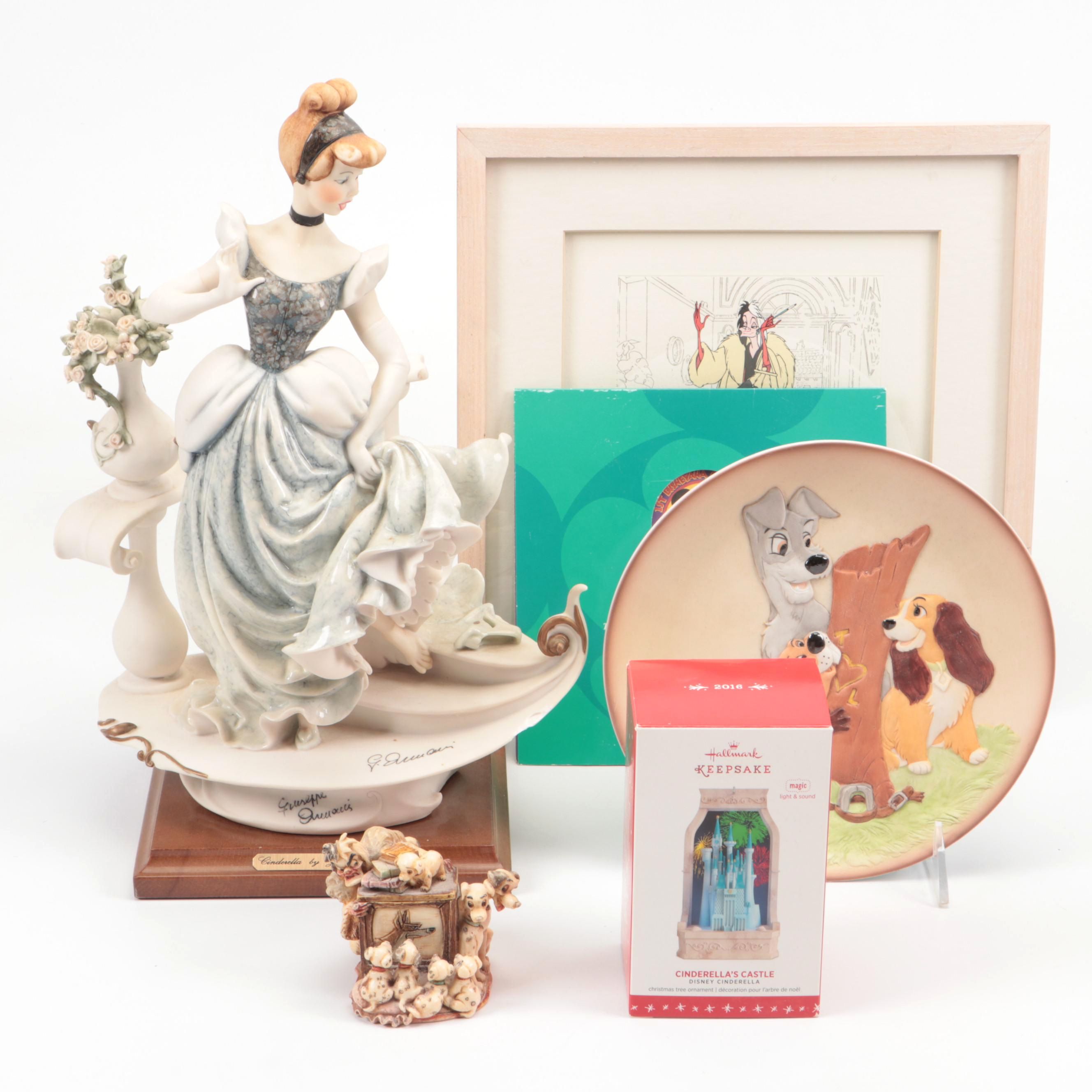 Disney "101 Dalmatians", "Cinderella's Castle" "Cinderella" Figurines, and More