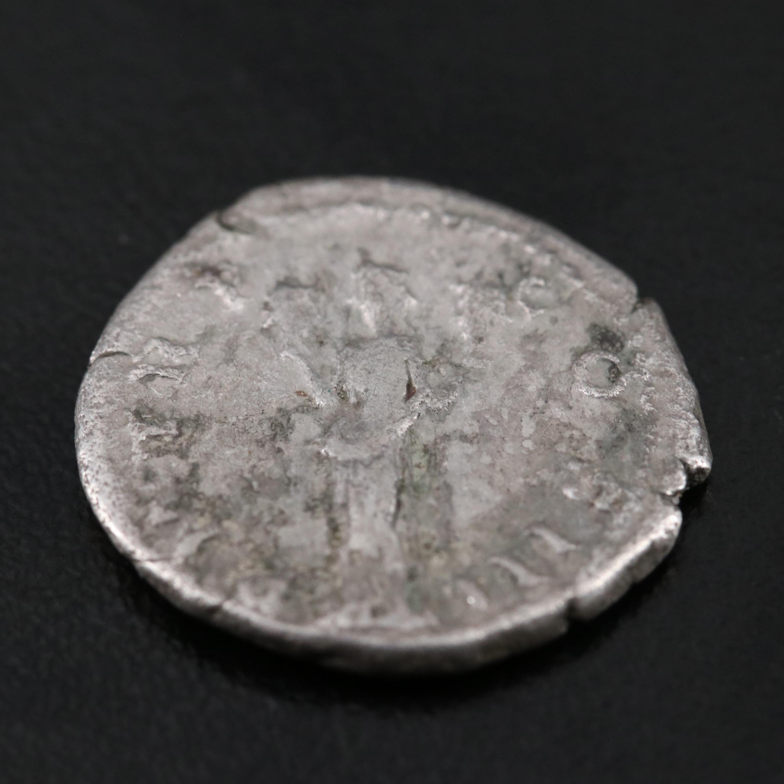 Ancient Roman Imperial AR Denarius Coin of Trajan, ca. 105 A.D.