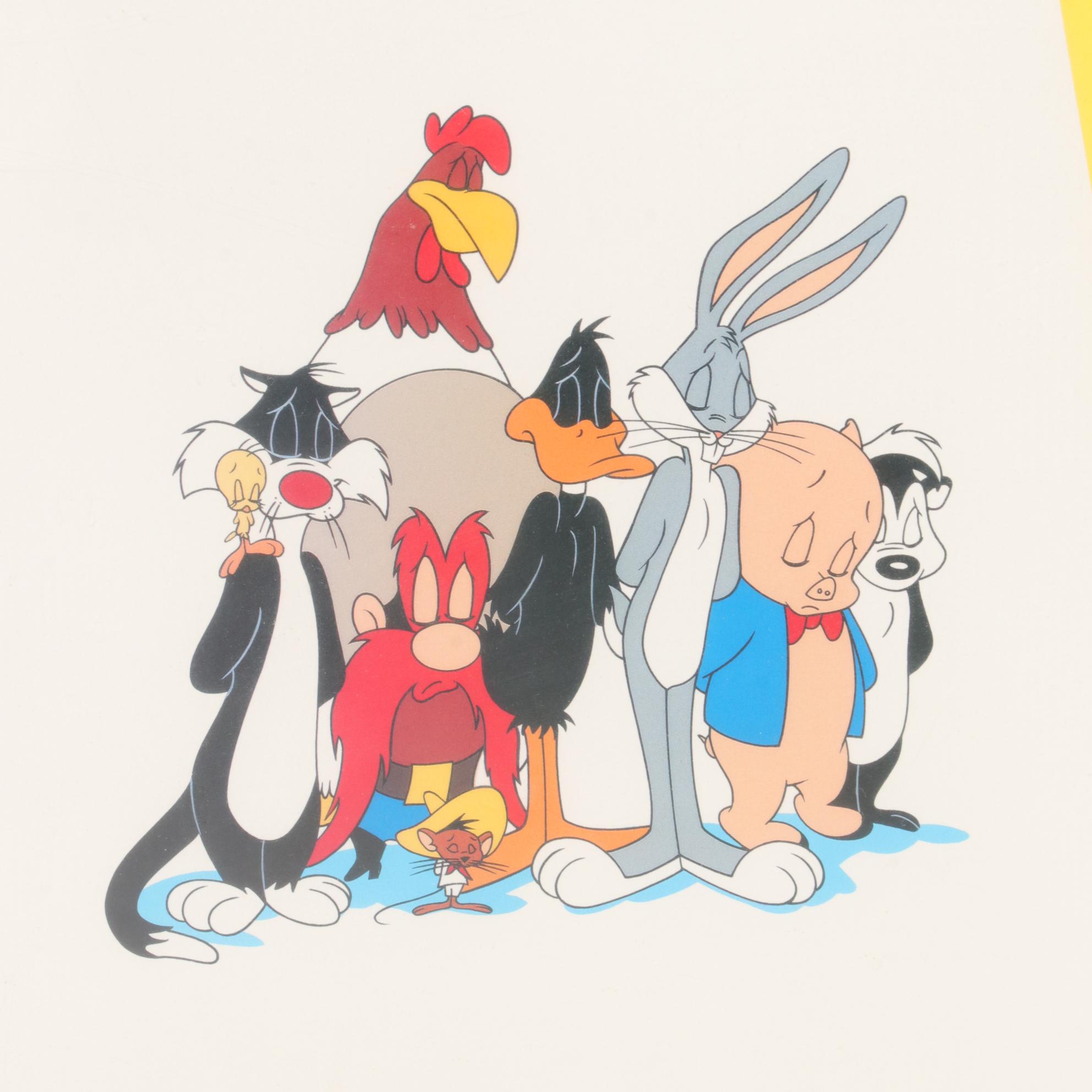 Looney Tunes Offset Lithograph "Speechless." Tribute To Mel Blanc, 1989