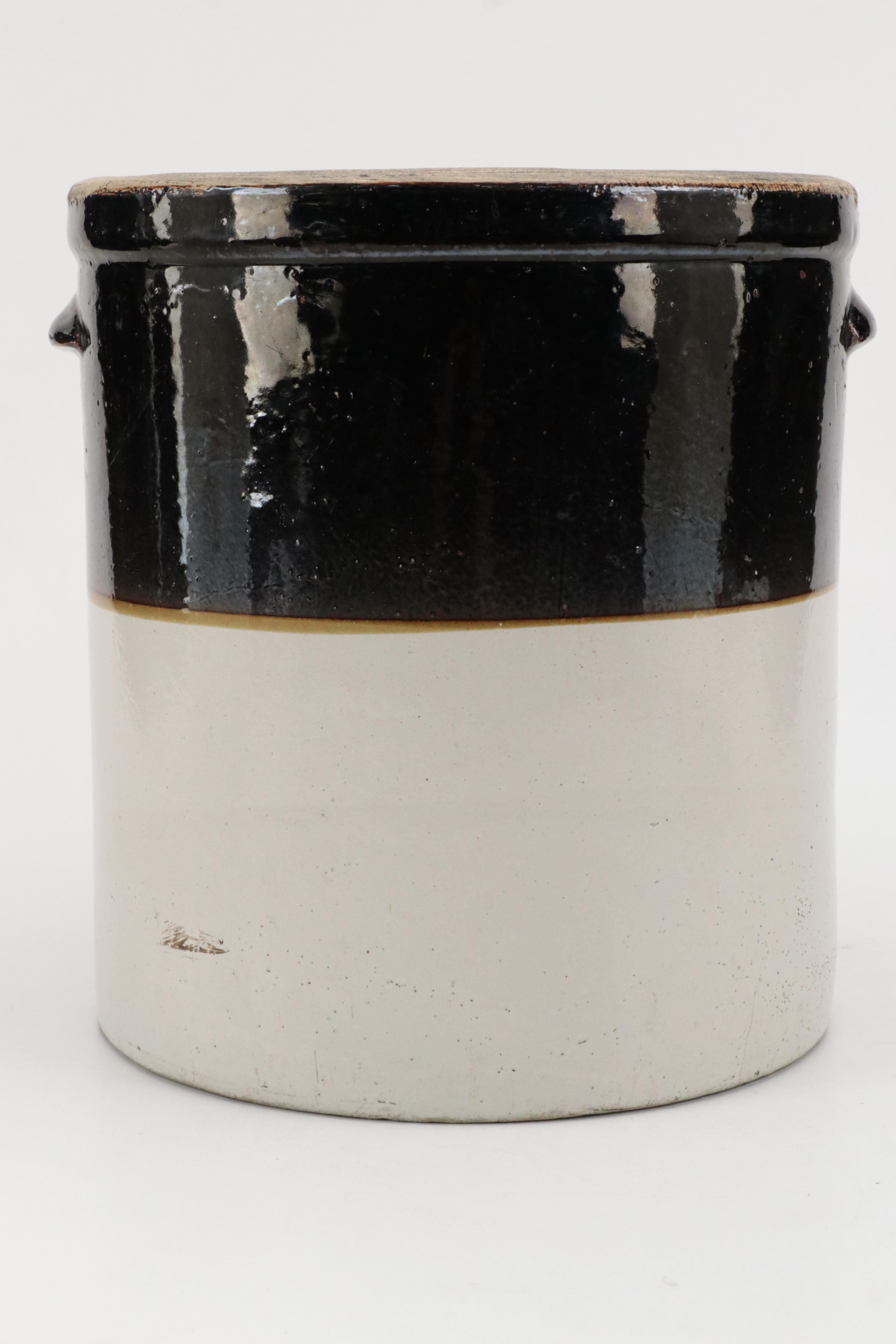 Six Gallon Two Tone Stoneware Crock, Early to Mid-20th Century