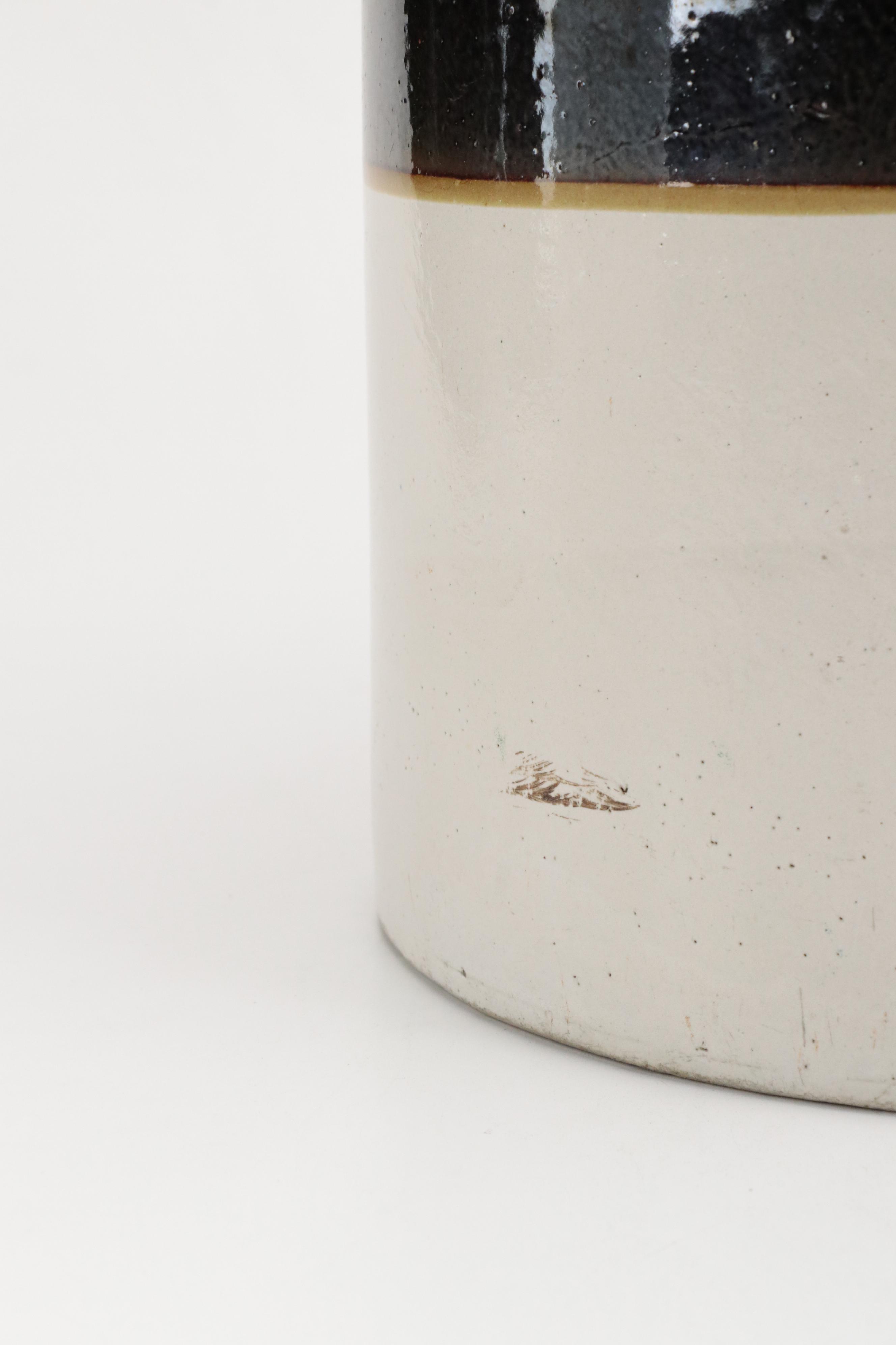 Six Gallon Two Tone Stoneware Crock, Early to Mid-20th Century