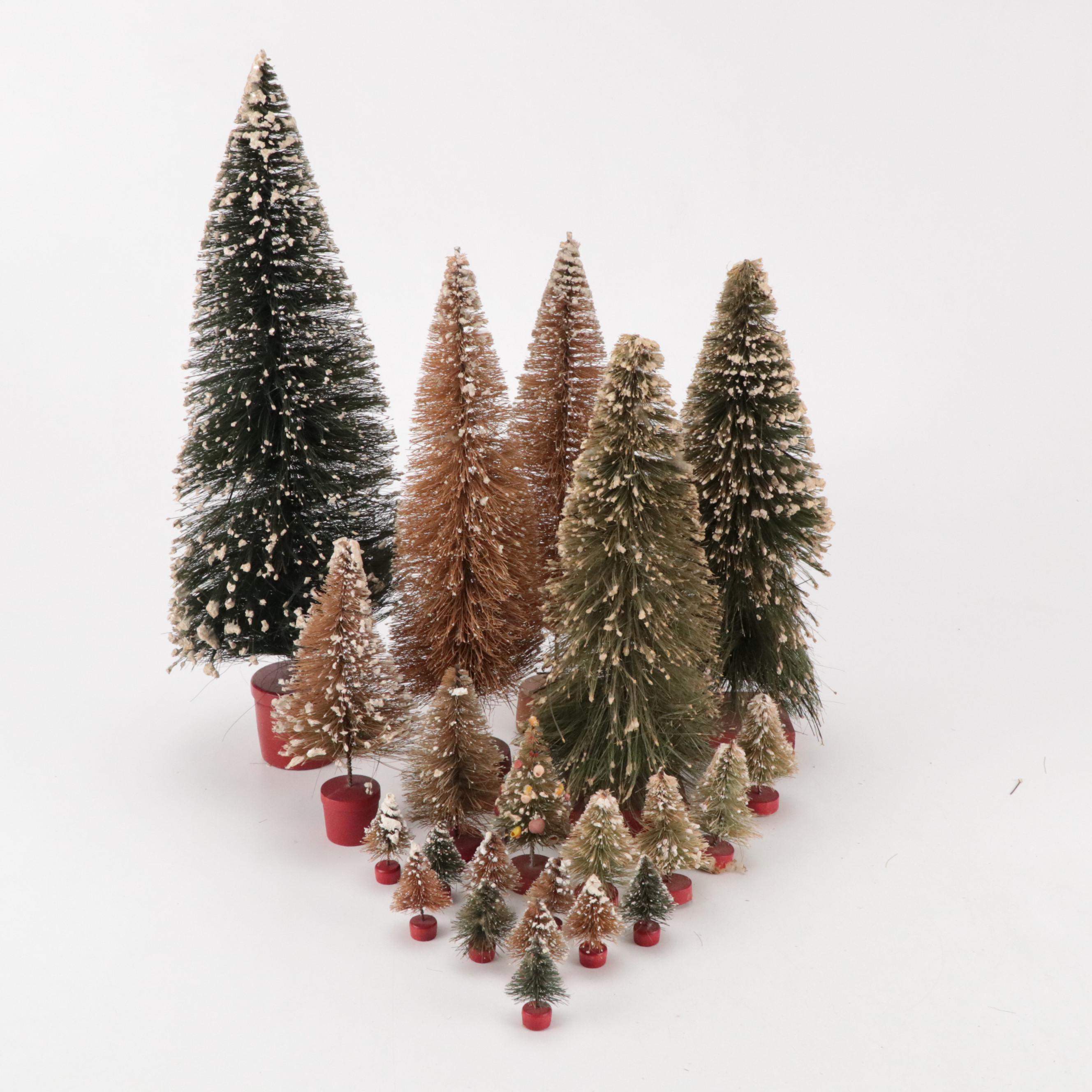 Faux Christmas Tree Figurines, Miniature Wreaths, and More Christmas Decorations