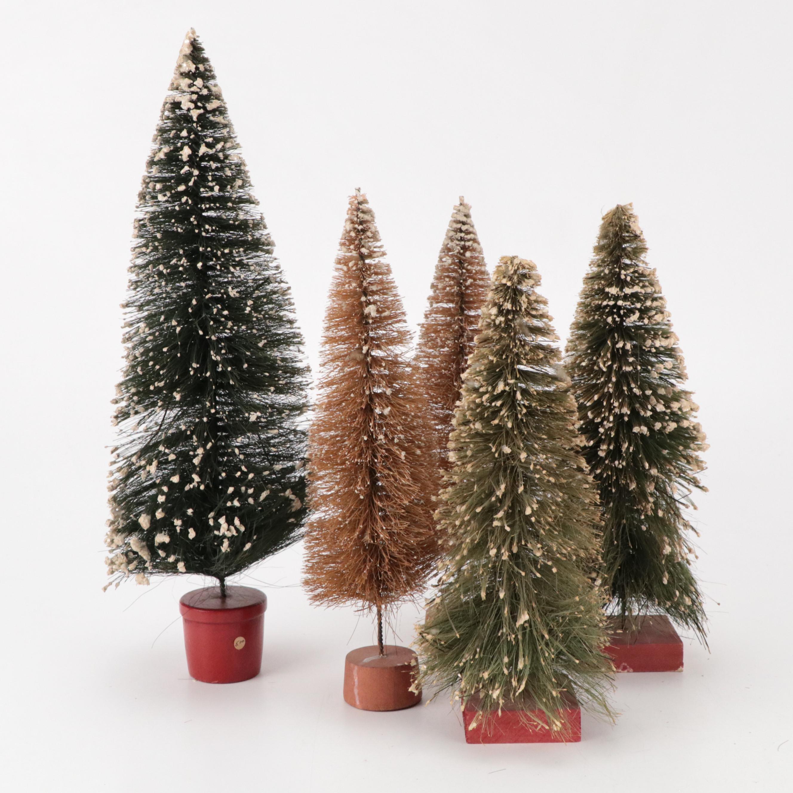 Faux Christmas Tree Figurines, Miniature Wreaths, and More Christmas Decorations