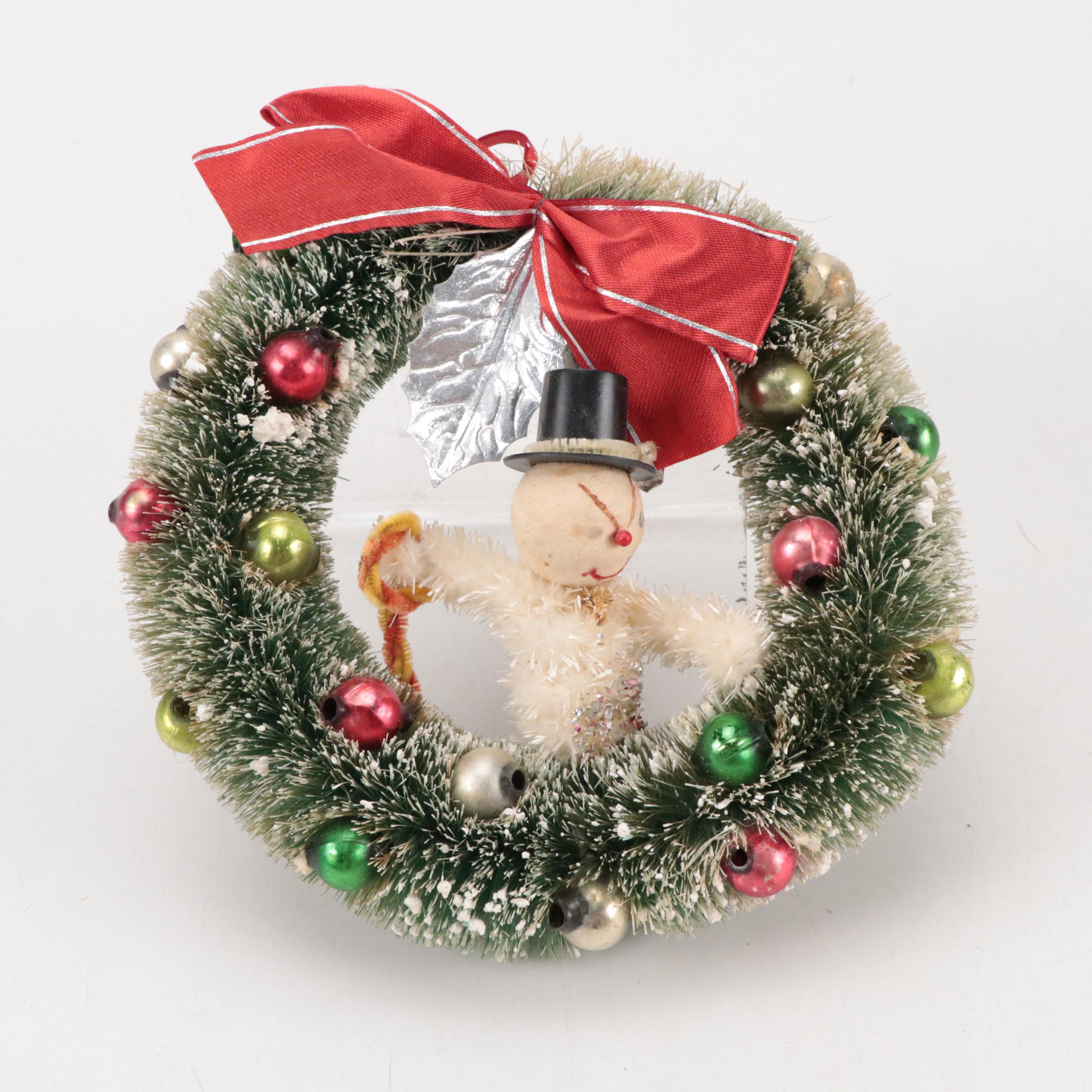 Faux Christmas Tree Figurines, Miniature Wreaths, and More Christmas Decorations