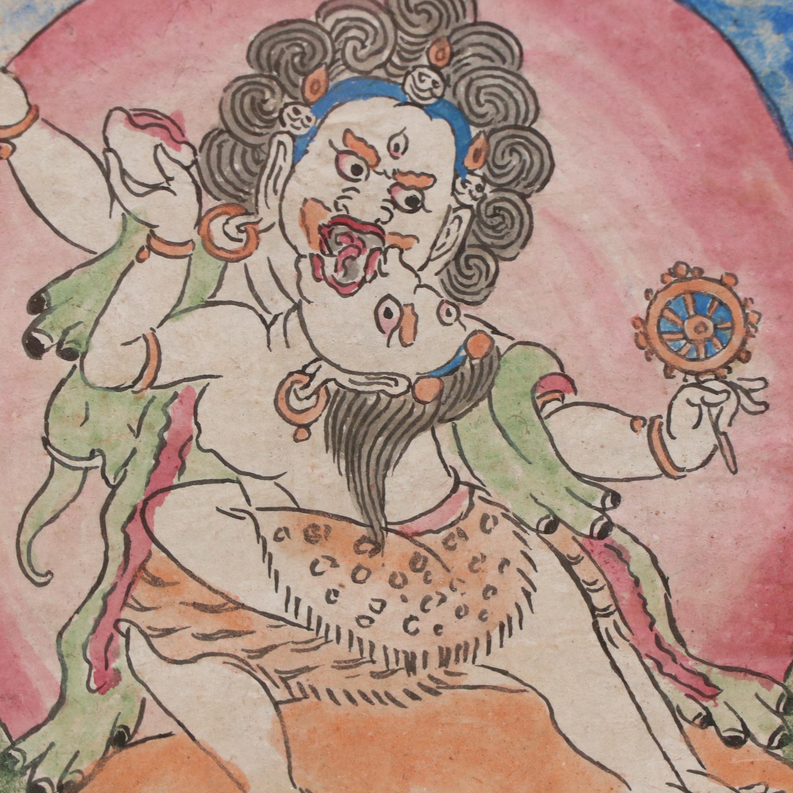 Himalayan Gouache Painting of Achala and Consort in Yab-Yum