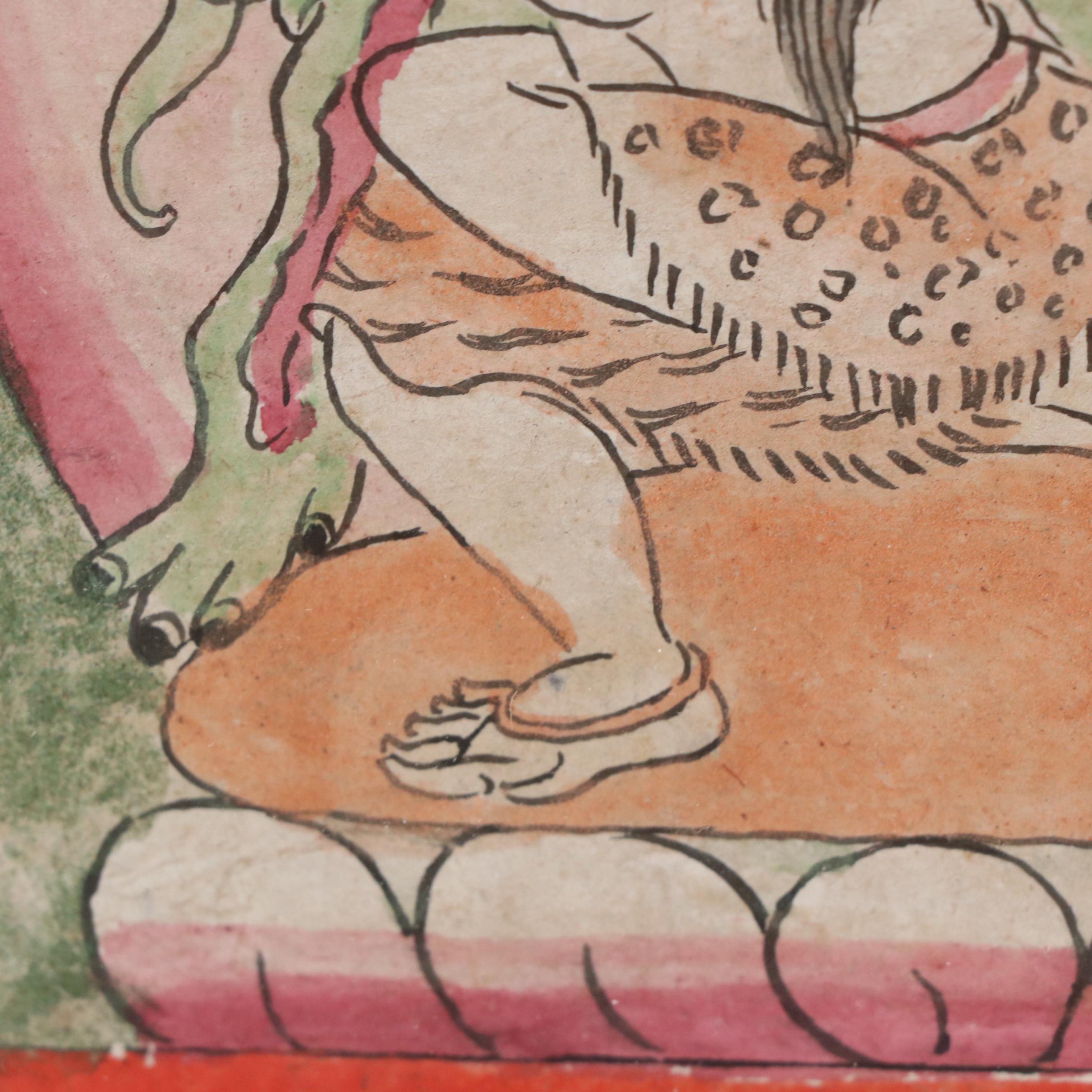 Himalayan Gouache Painting of Achala and Consort in Yab-Yum