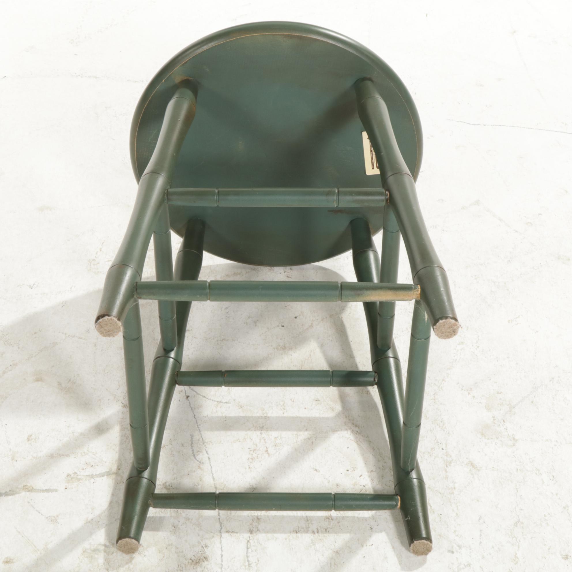 Nichols & Stone Co. Hardwood Bamboo-Form Stool, Late 20th Century