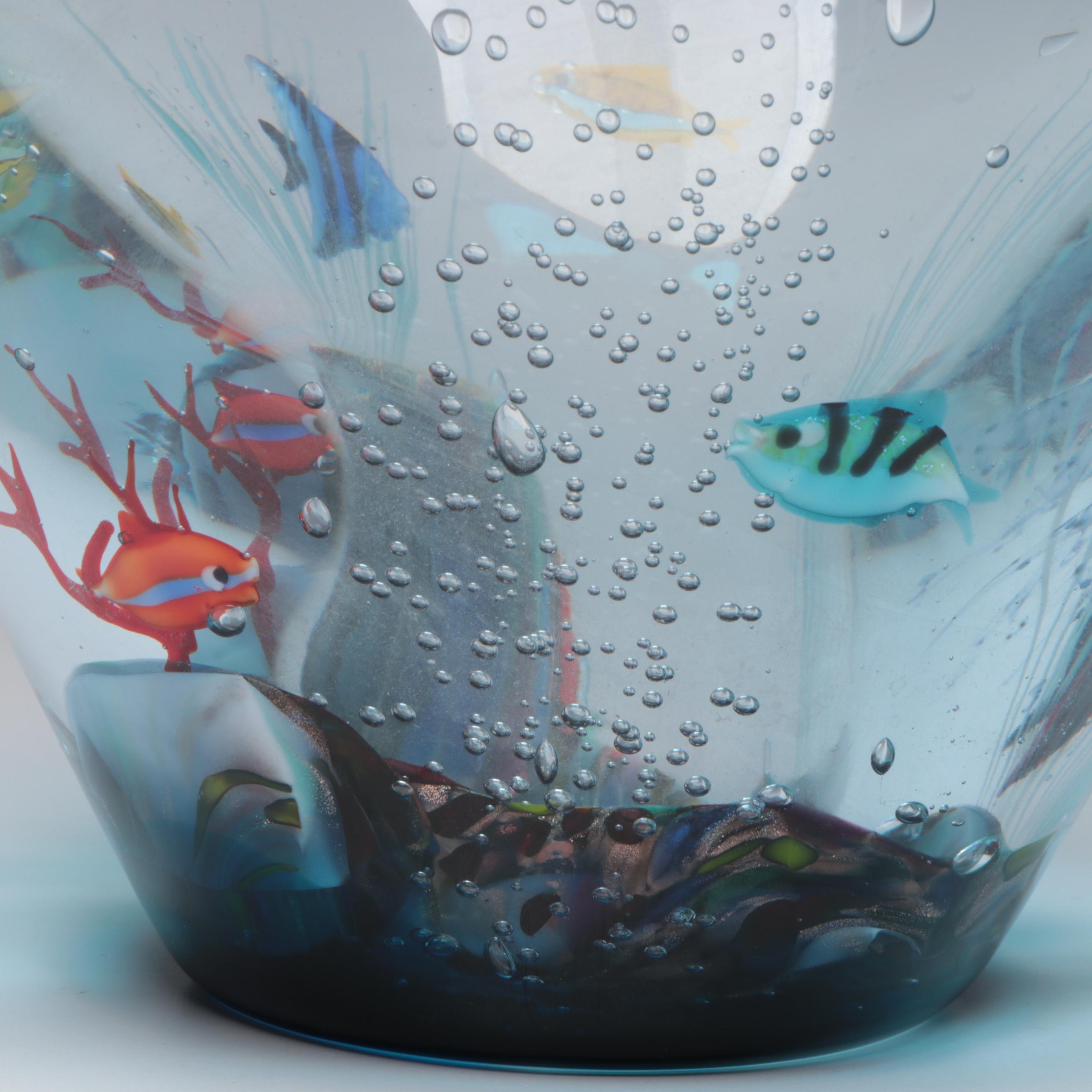 Roberto Camozzo for Oggetti Murano Aquatic Blown Glass Vase
