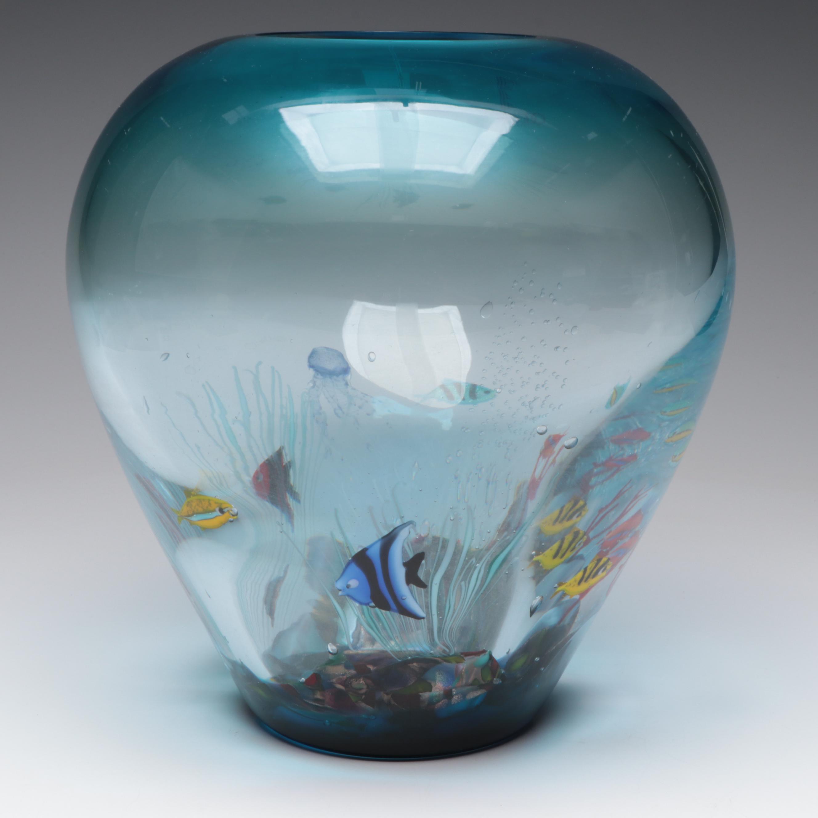 Roberto Camozzo for Oggetti Murano Aquatic Blown Glass Vase