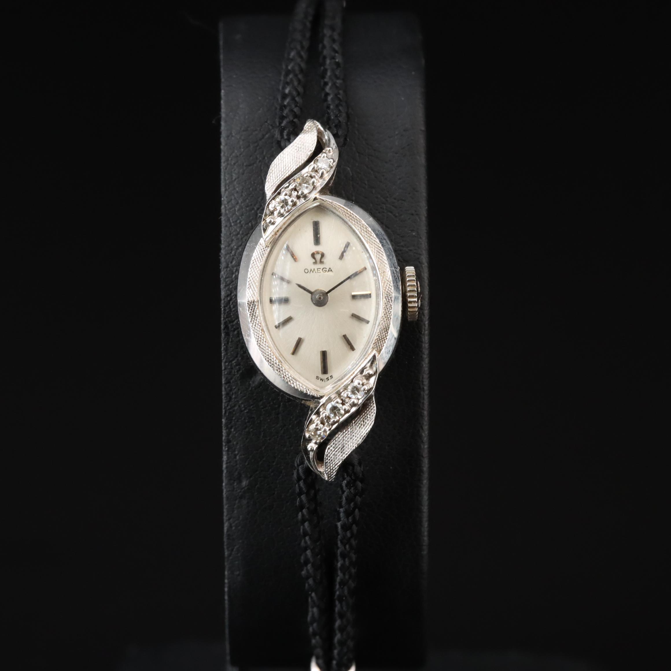 Vintage Omega Diamond and 14K Gold Watch