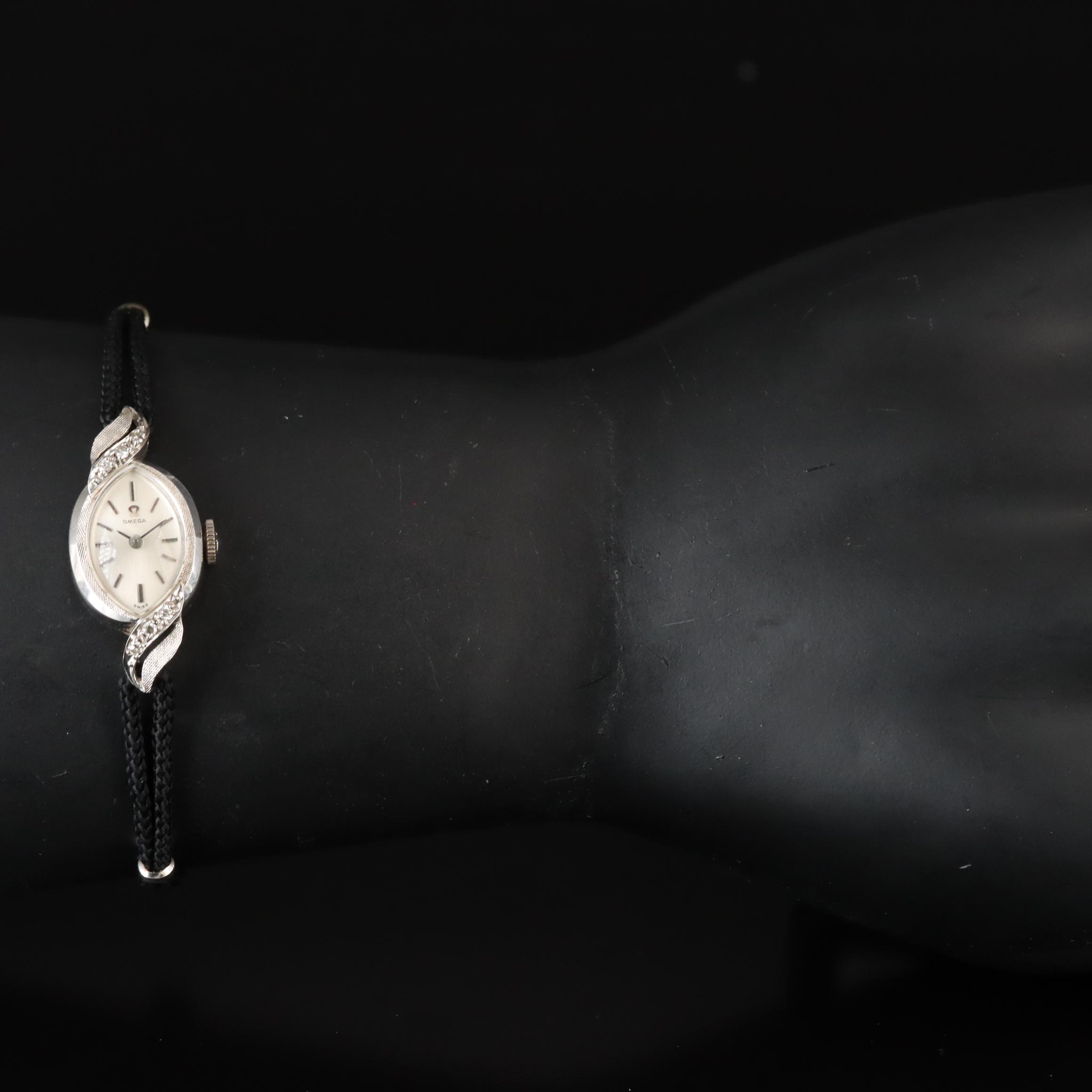 Vintage Omega Diamond and 14K Gold Watch