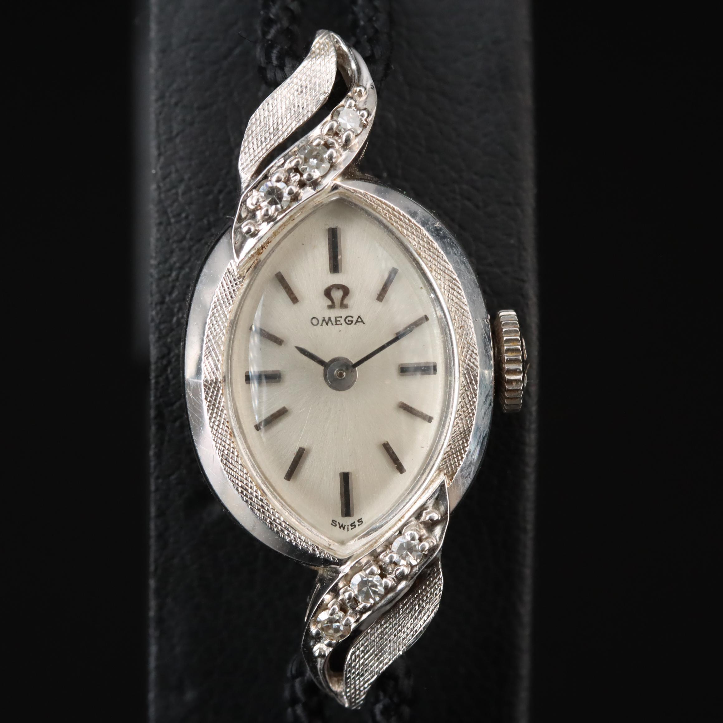Vintage Omega Diamond and 14K Gold Watch