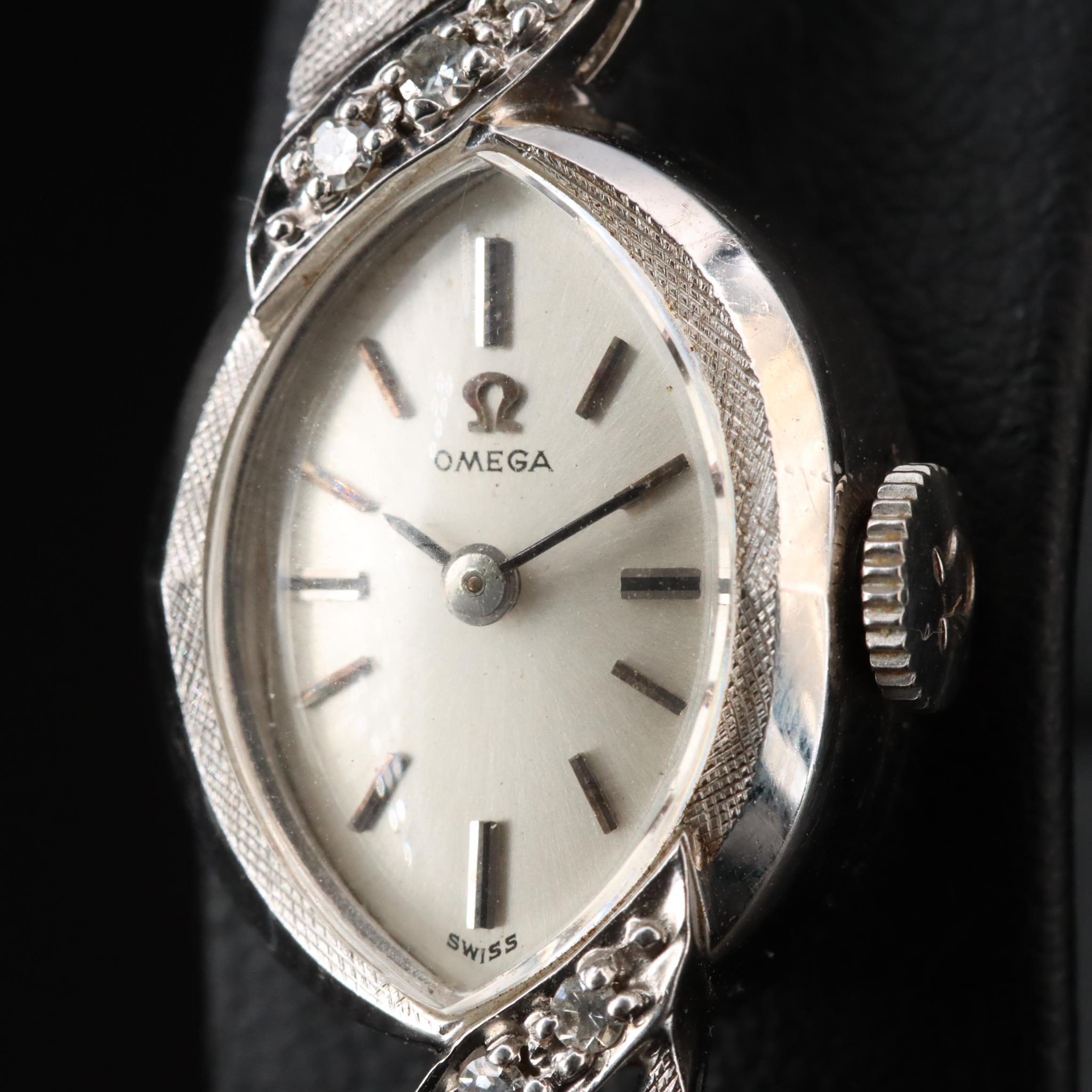 Vintage Omega Diamond and 14K Gold Watch