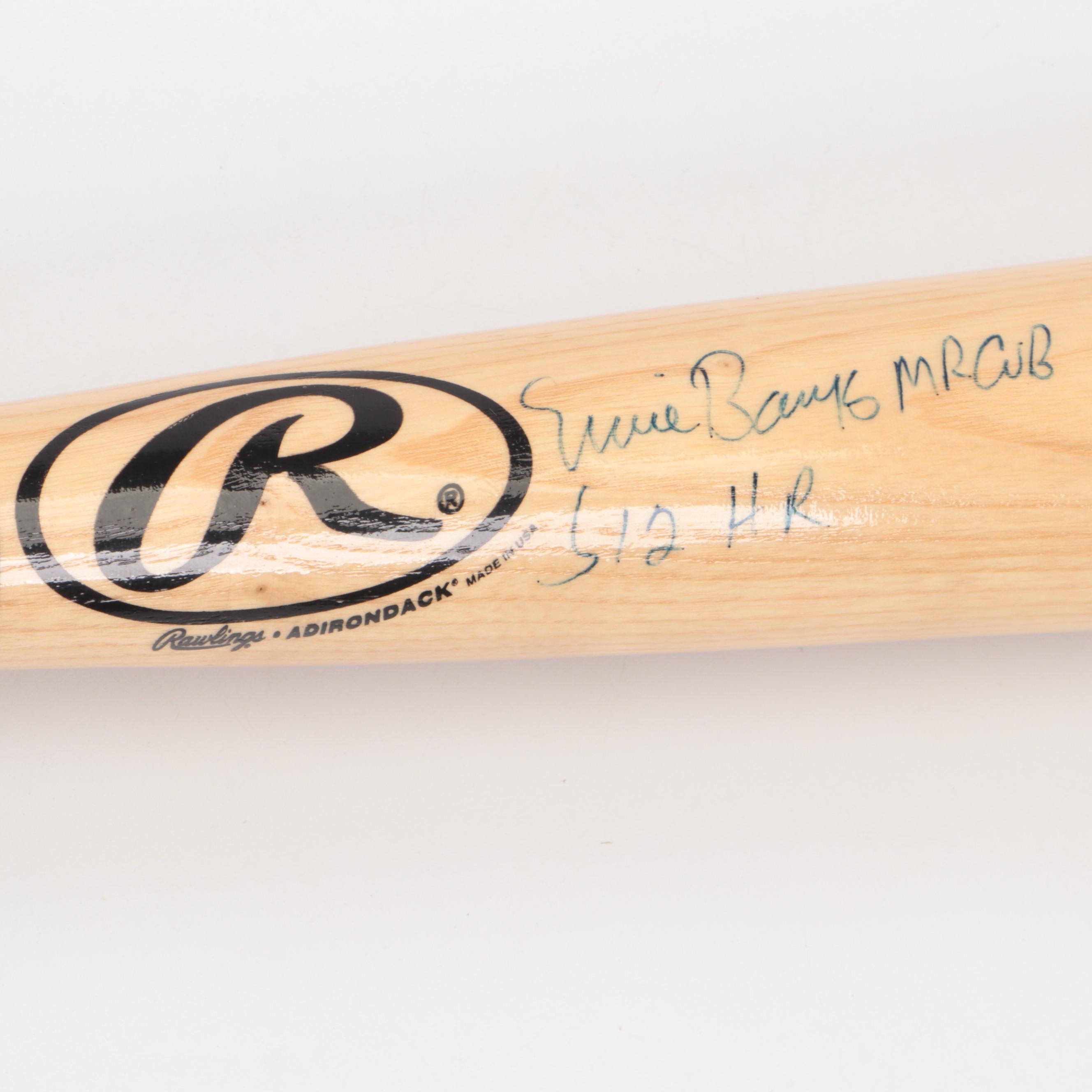 Ernie Banks Signed "HOF 77, 512 HR, MVP 58/59" Rawlings Baseball Bat