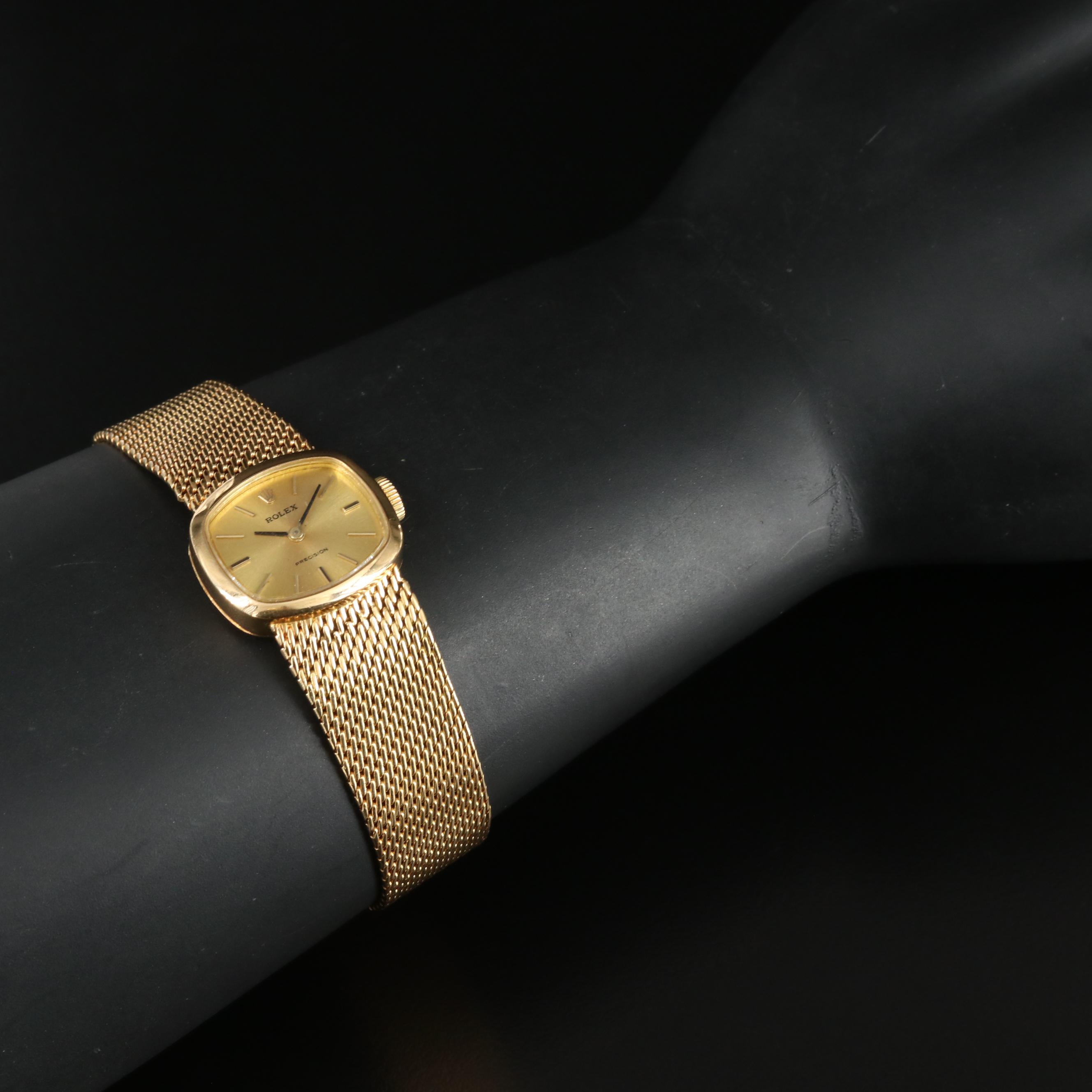 Rolex Precision 18K Gold Cocktail Watch