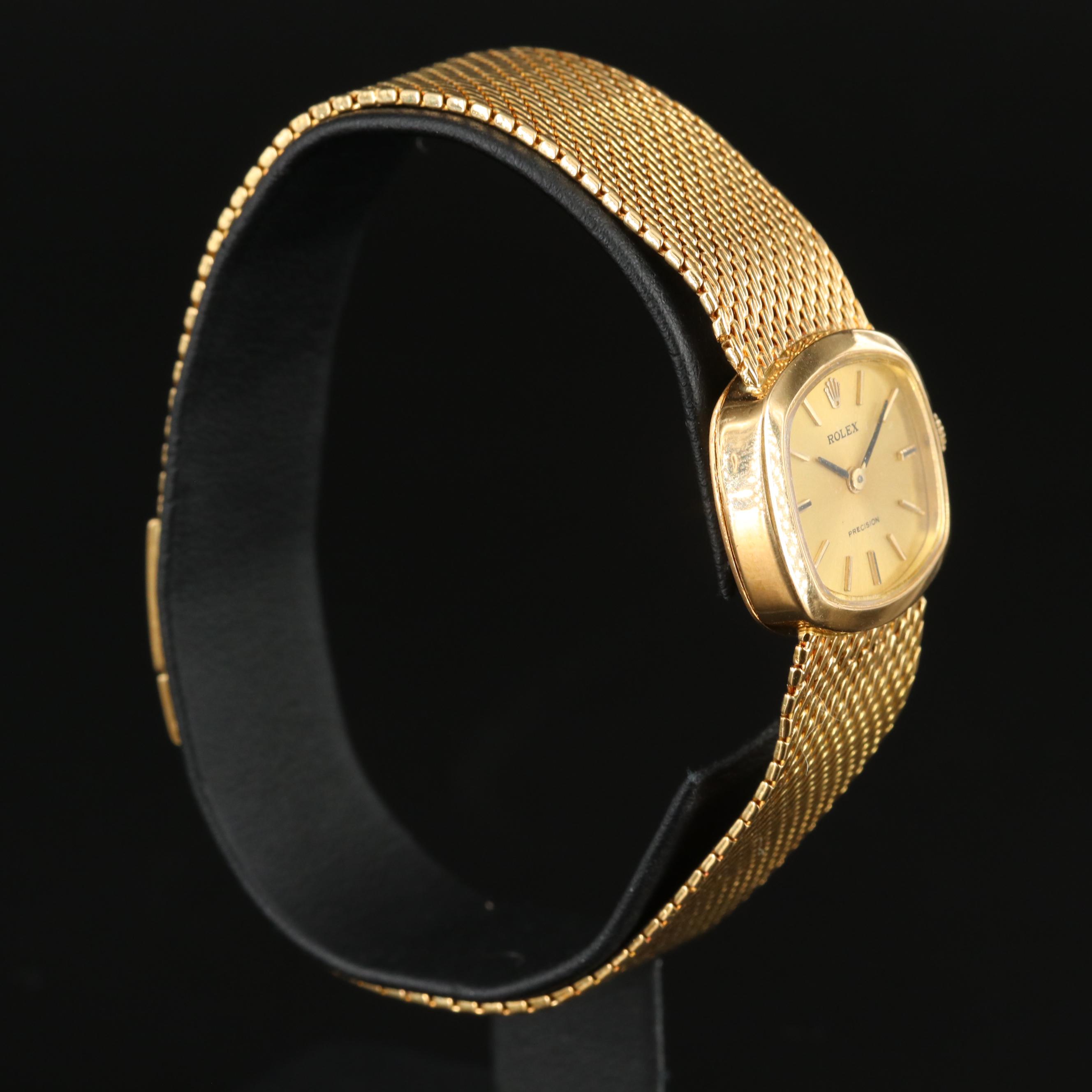 Rolex Precision 18K Gold Cocktail Watch