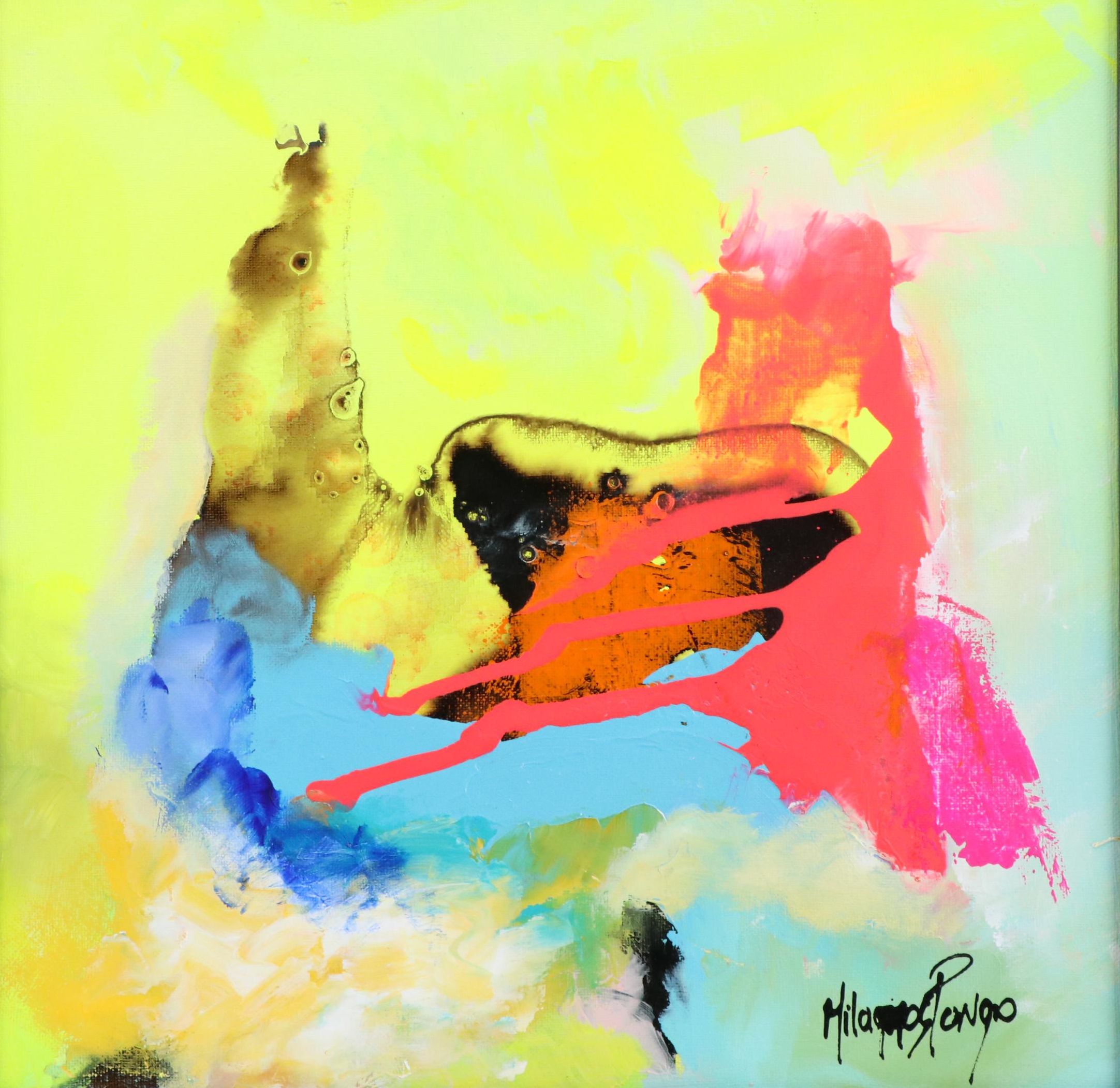 Milagros Pongo Abstract Mixed Media Painting