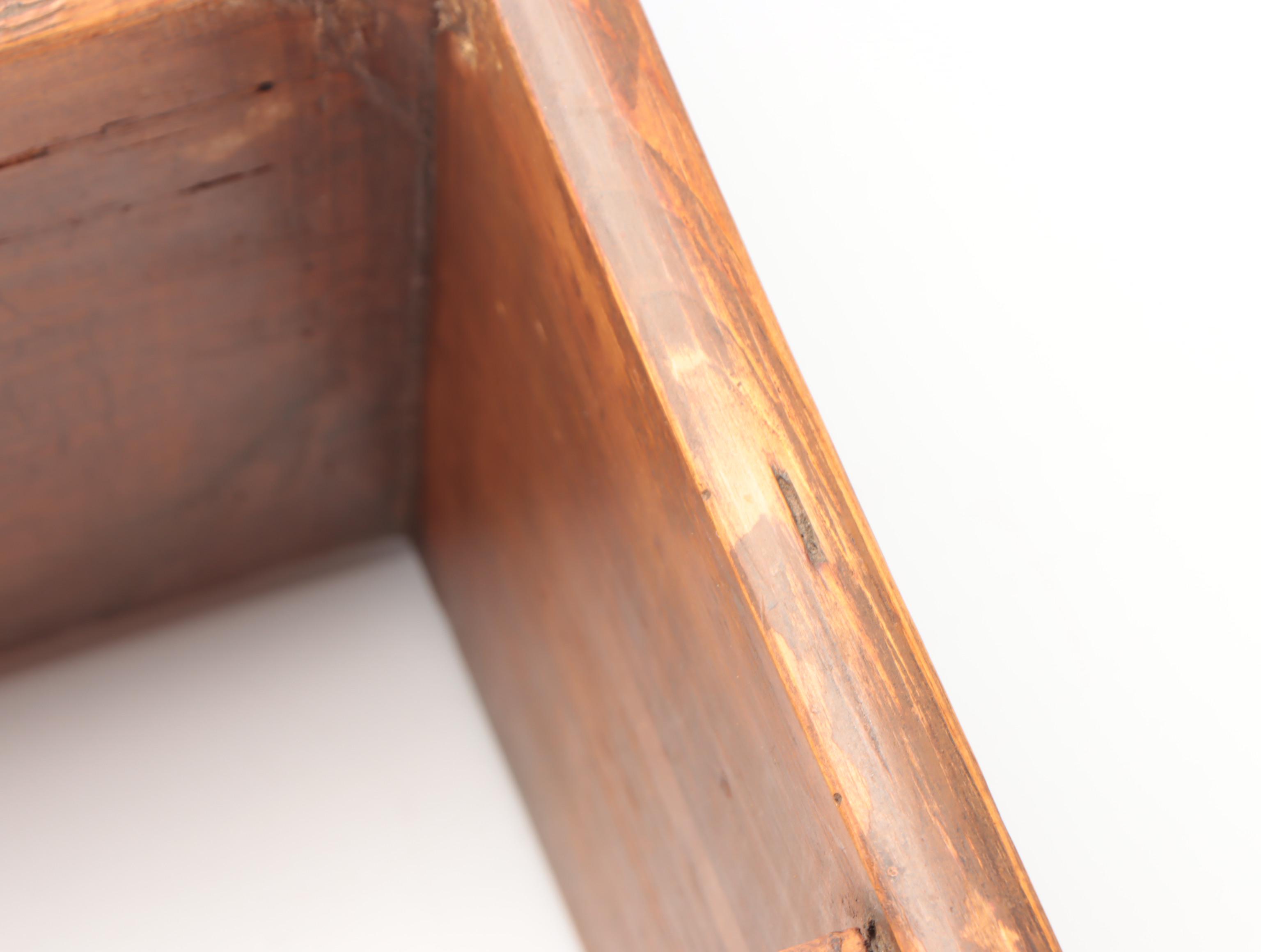 Handcrafted American Primitive Pine Wall Shelf, Antique